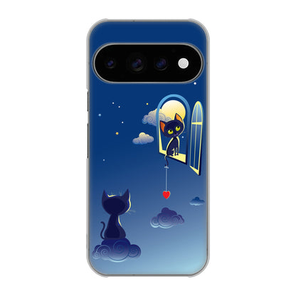 Google Pixel 11 Pro 高画質仕上げ 背面印刷 ハードケース夜とネコ
