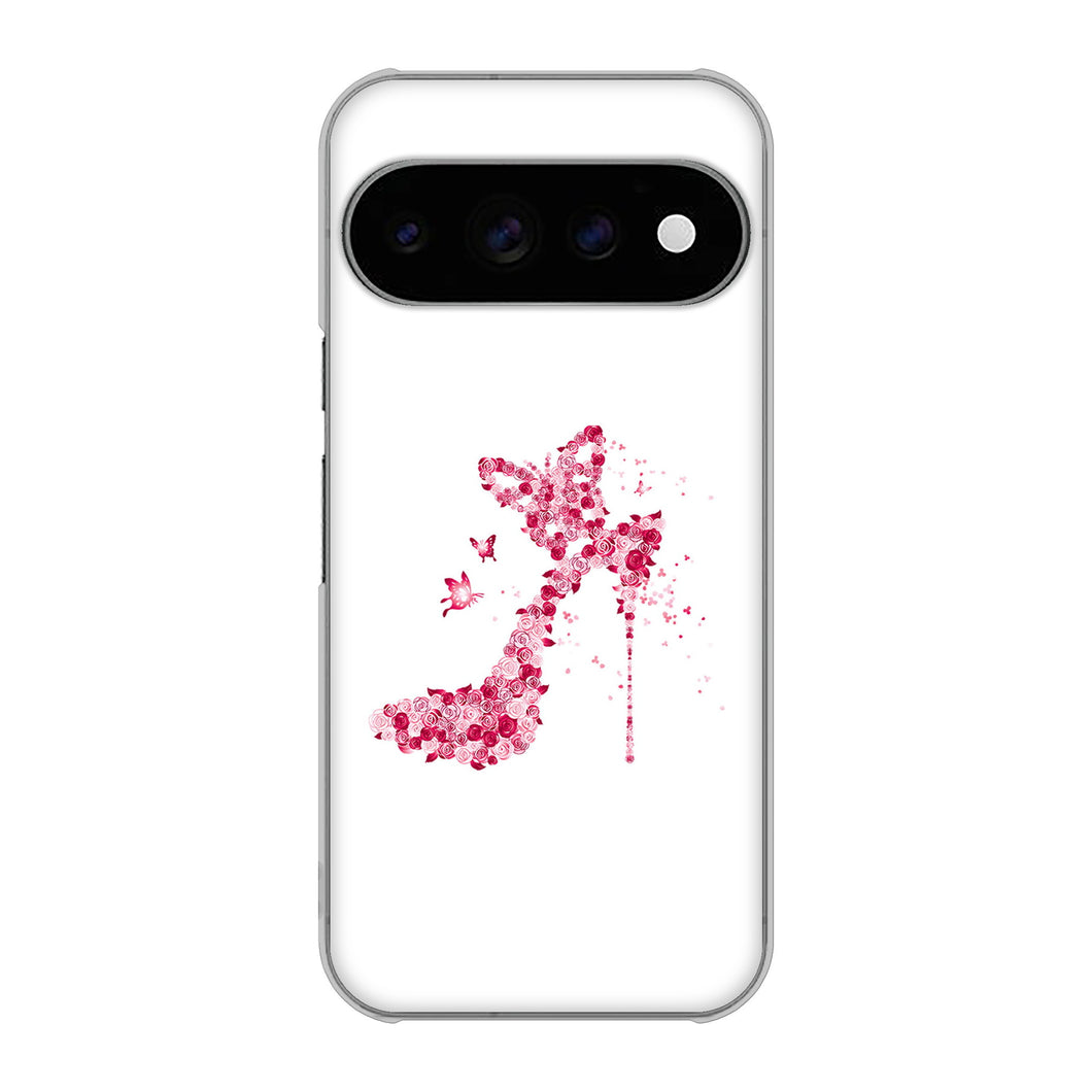Google Pixel 11 Pro 高画質仕上げ 背面印刷 ハードケース 【387 薔薇のハイヒール】
