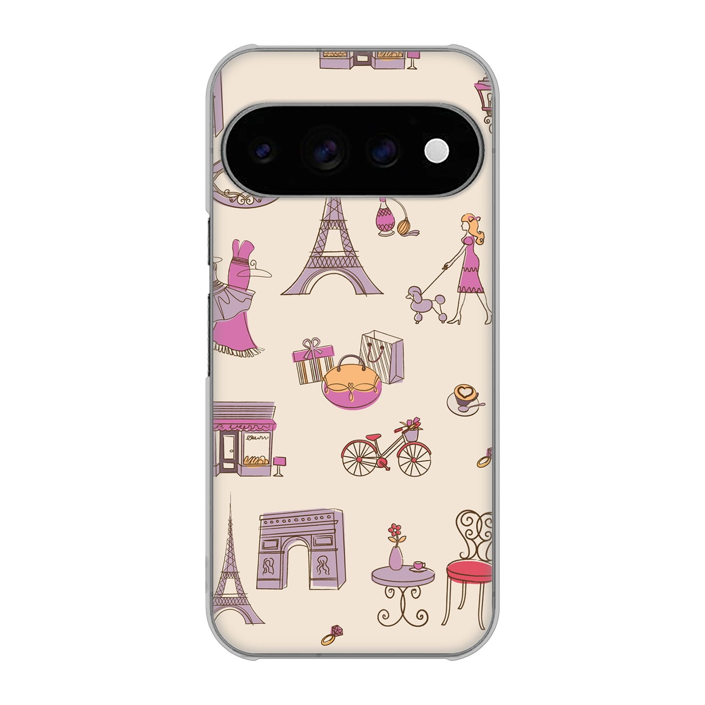 Google Pixel 11 Pro 高画質仕上げ 背面印刷 ハードケースLOVE フランス