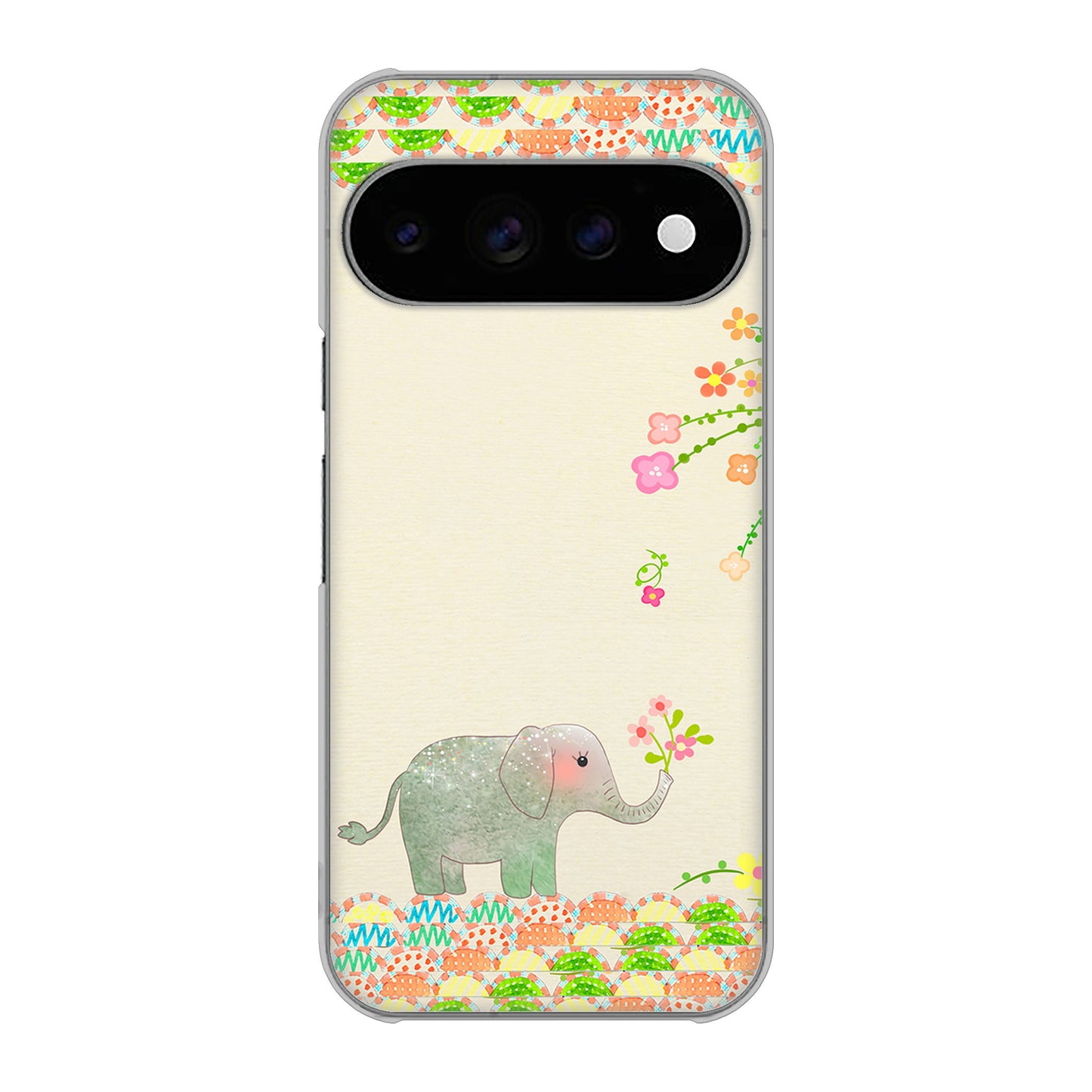 Google Pixel 11 Pro 高画質仕上げ 背面印刷 ハードケース 【1039 お散歩ゾウさん】