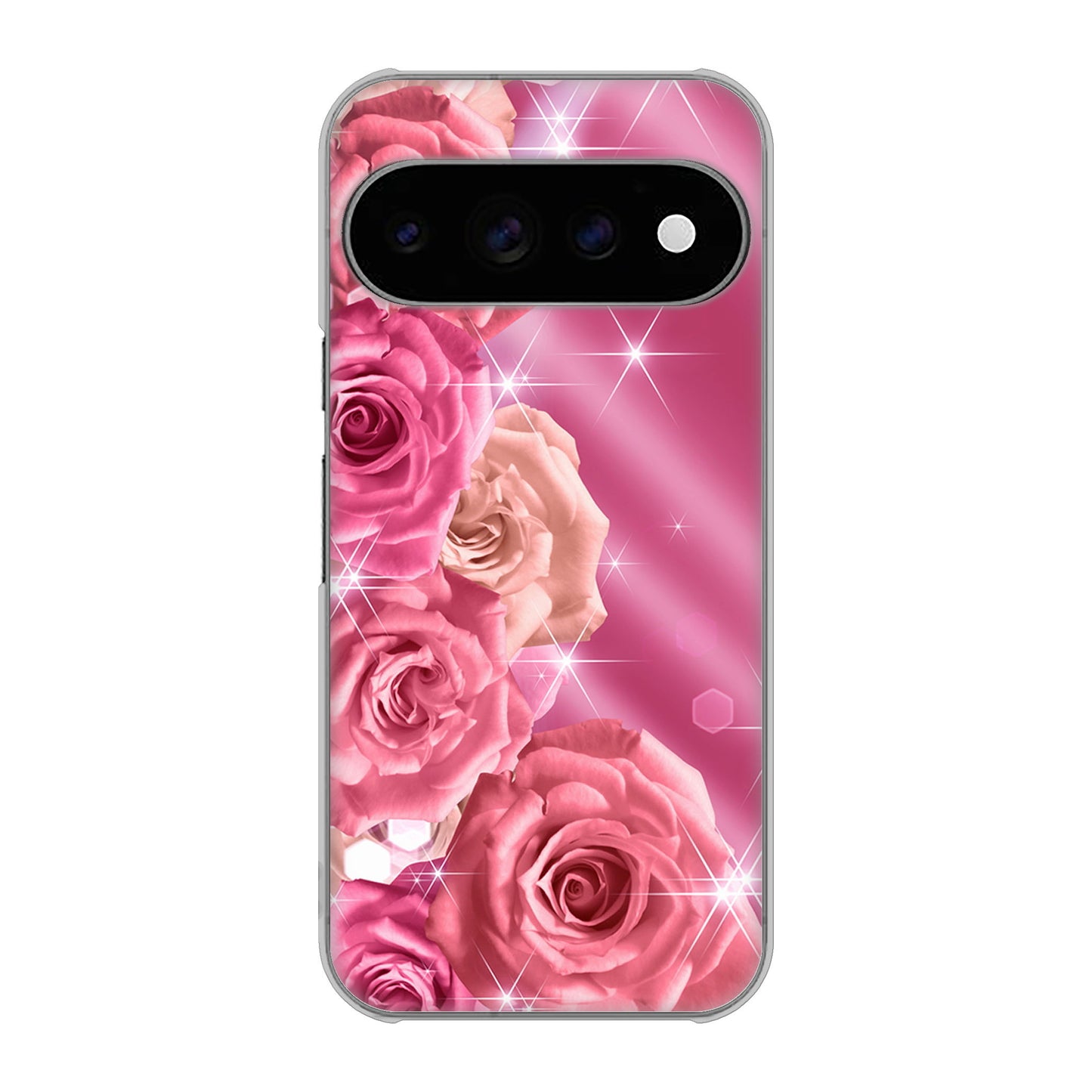 Google Pixel 11 Pro 高画質仕上げ 背面印刷 ハードケース 【1182 ピンクの薔薇に誘われて】