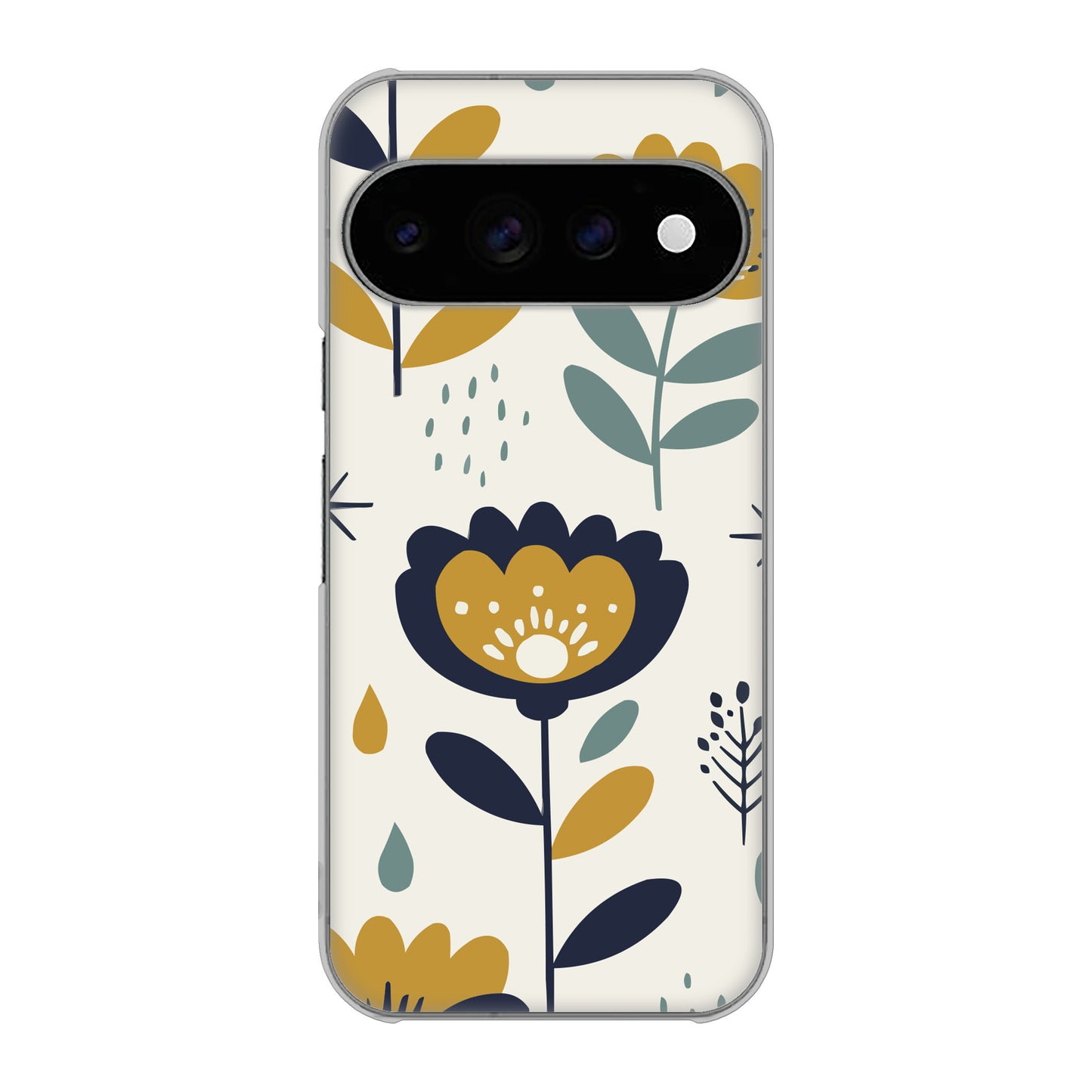 Google Pixel 11 Pro 高画質仕上げ 背面印刷 ハードケース北欧風花柄