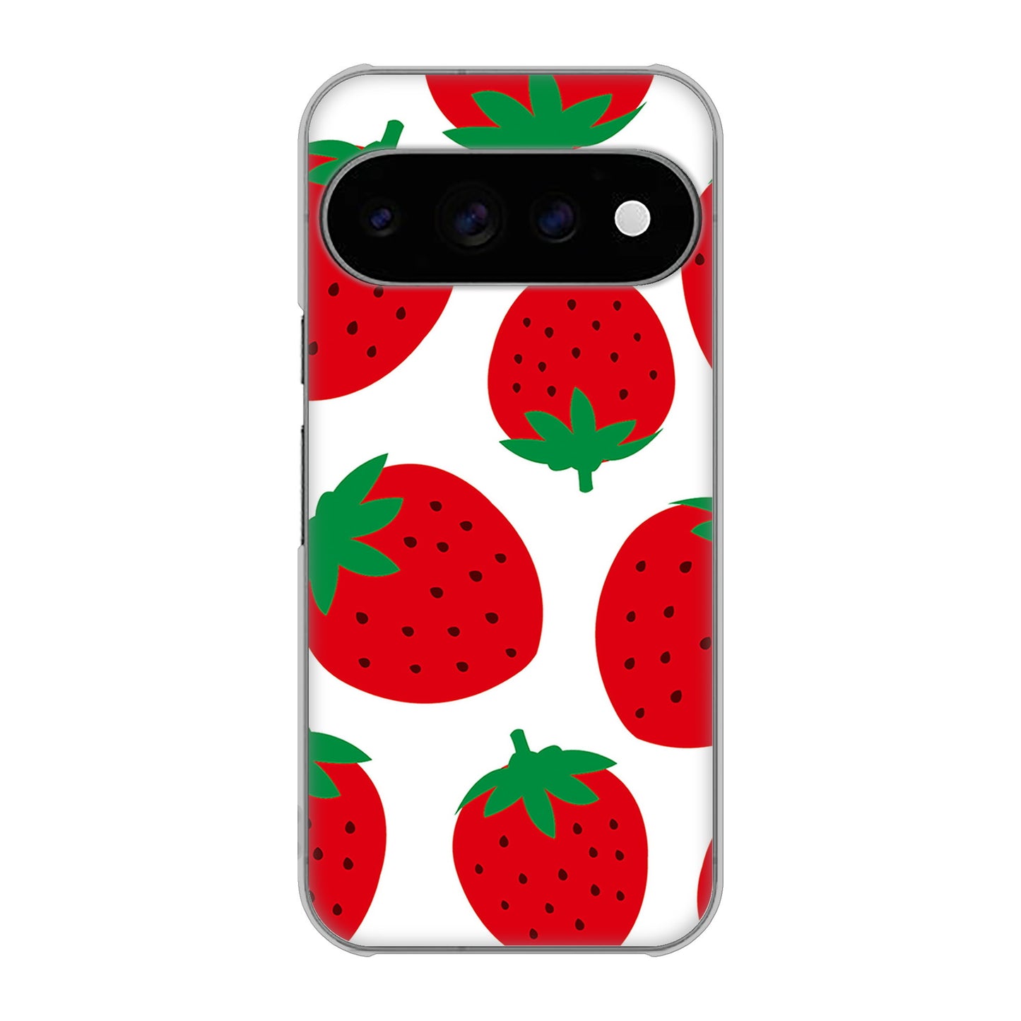Google Pixel 11 Pro 高画質仕上げ 背面印刷 ハードケース大きいイチゴ模様