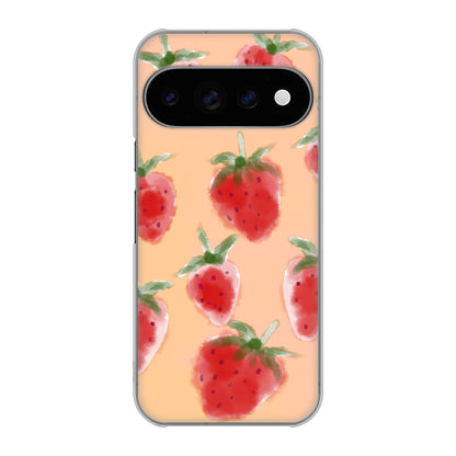 Google Pixel 11 Pro 高画質仕上げ 背面印刷 ハードケースイチゴ 水彩