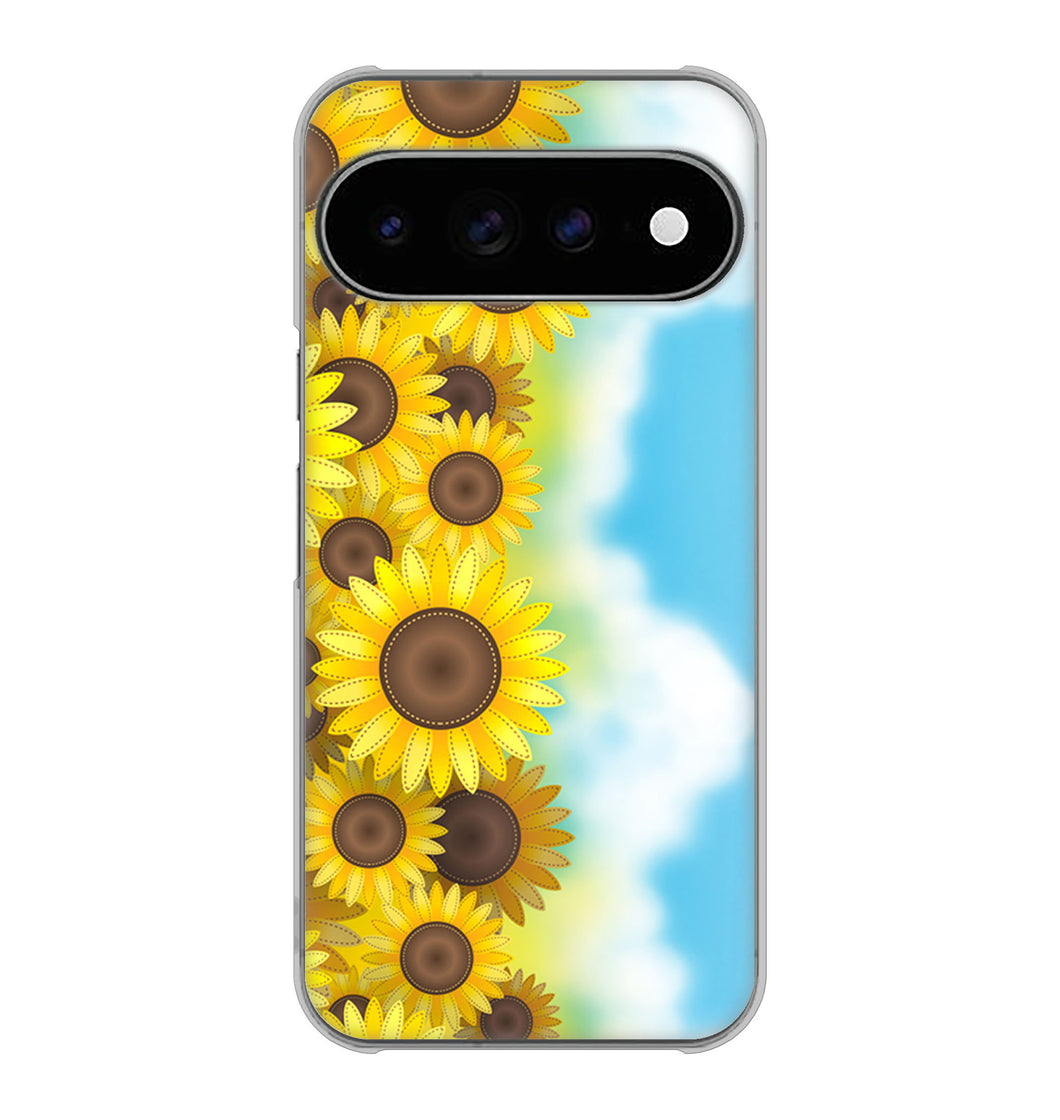 Google Pixel 11 Pro XL 高画質仕上げ 背面印刷 ハードケース 【148 ひまわり畑】