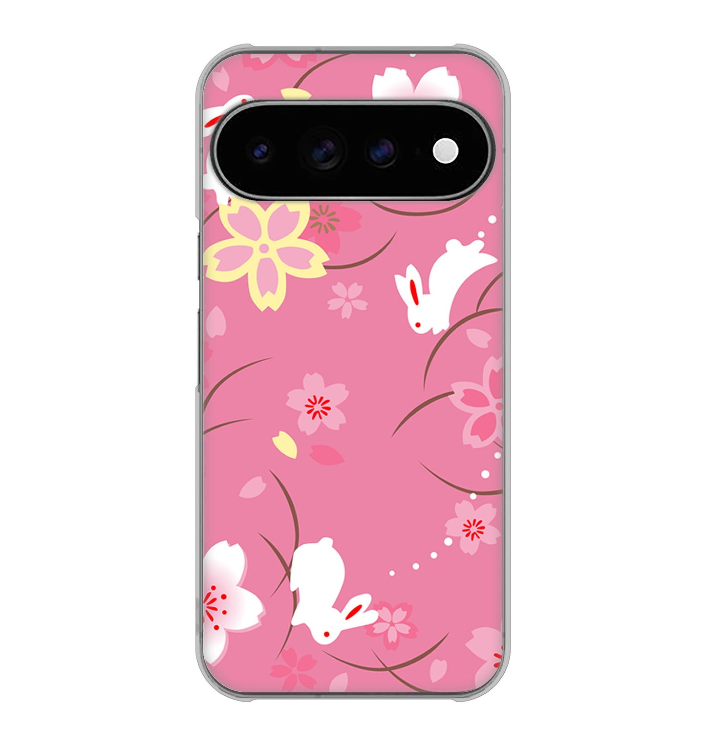 Google Pixel 11 Pro XL 高画質仕上げ 背面印刷 ハードケース 【149 桜と白うさぎ】