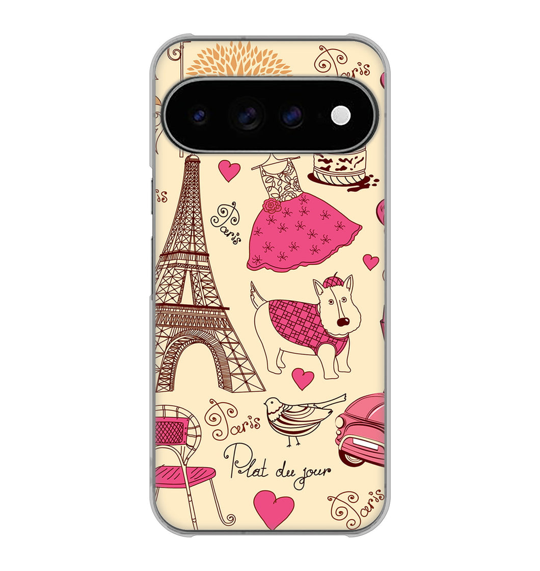 Google Pixel 11 Pro XL 高画質仕上げ 背面印刷 ハードケースLOVE フランス