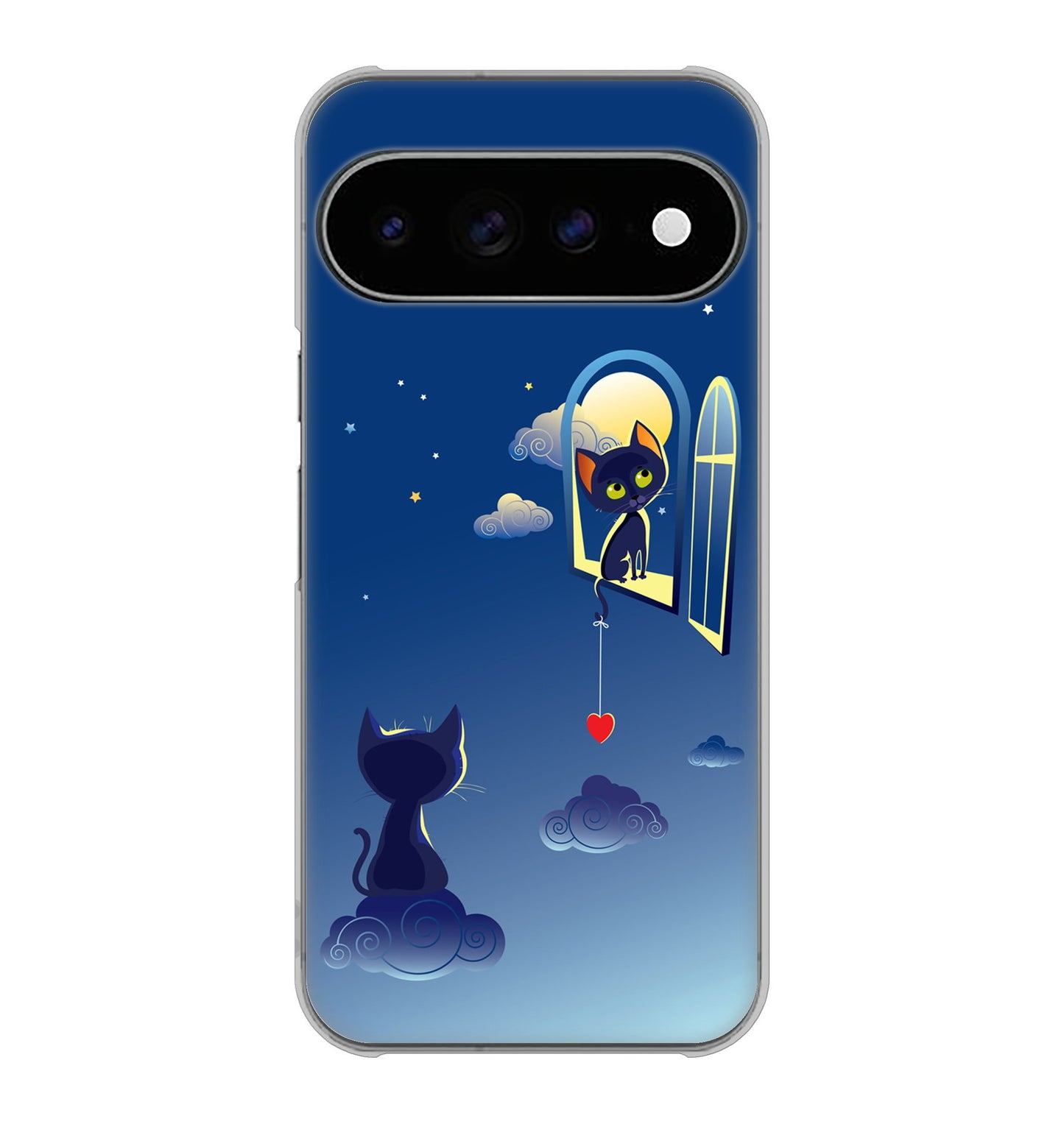 Google Pixel 11 Pro XL 高画質仕上げ 背面印刷 ハードケース夜とネコ