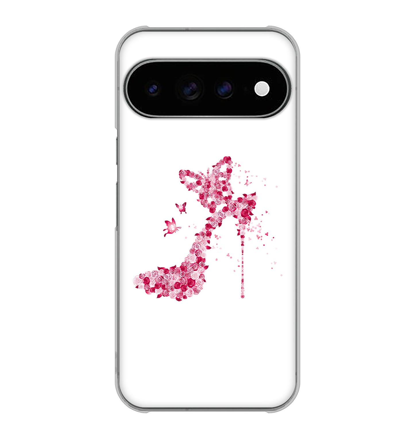 Google Pixel 11 Pro XL 高画質仕上げ 背面印刷 ハードケース 【387 薔薇のハイヒール】