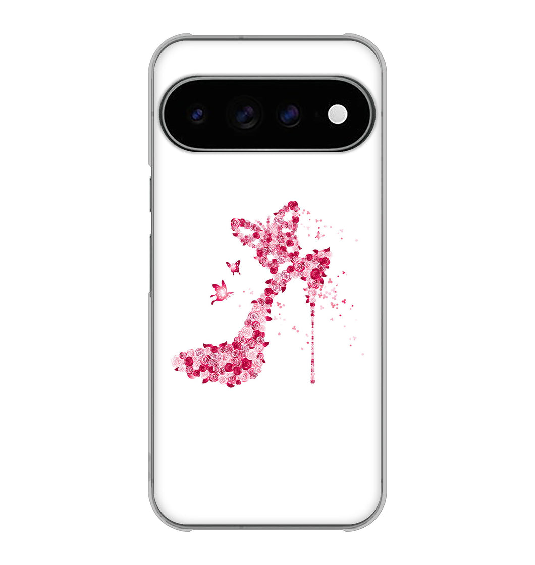 Google Pixel 11 Pro XL 高画質仕上げ 背面印刷 ハードケース 【387 薔薇のハイヒール】