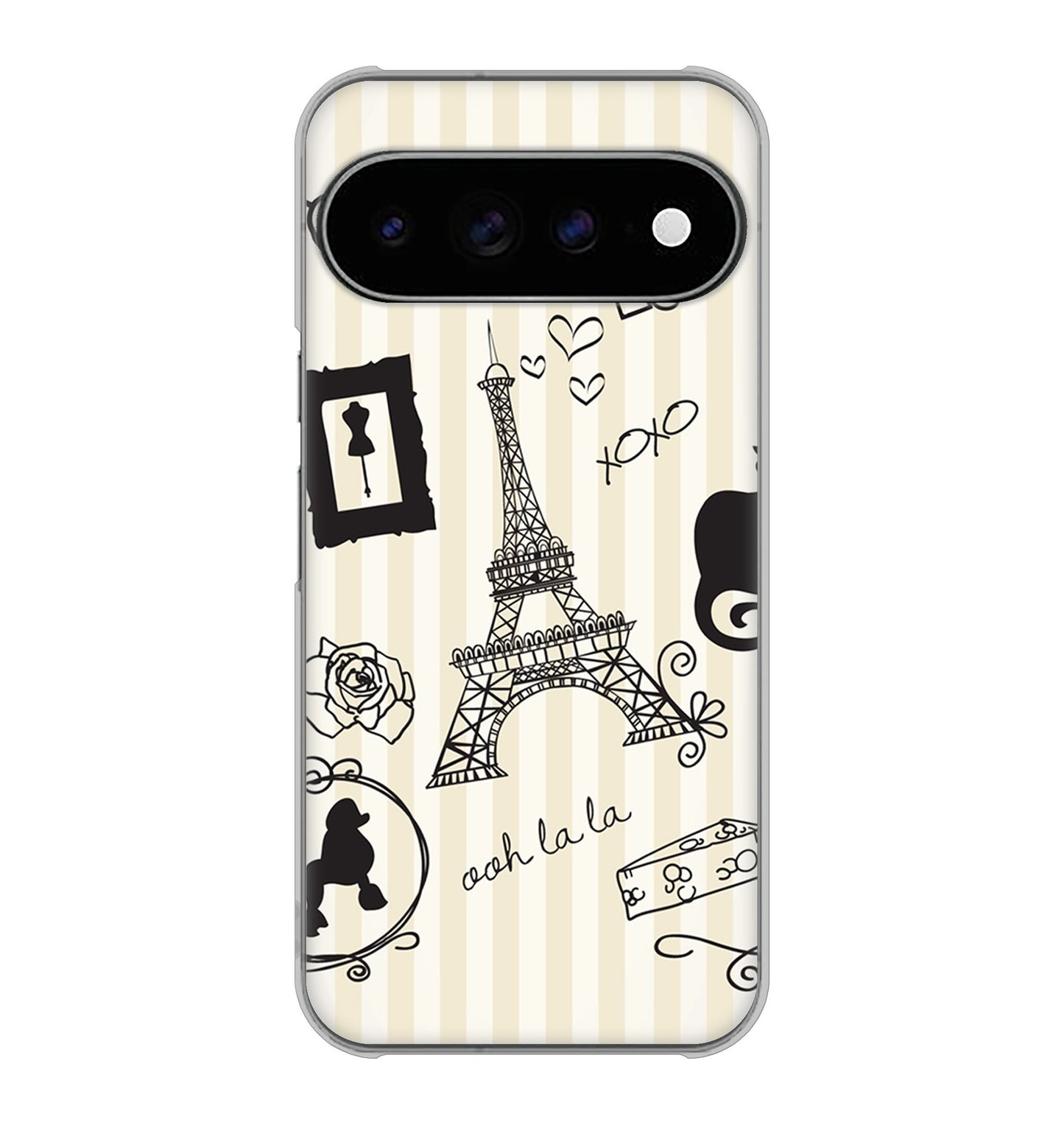 Google Pixel 11 Pro XL 高画質仕上げ 背面印刷 ハードケースLOVE フランス
