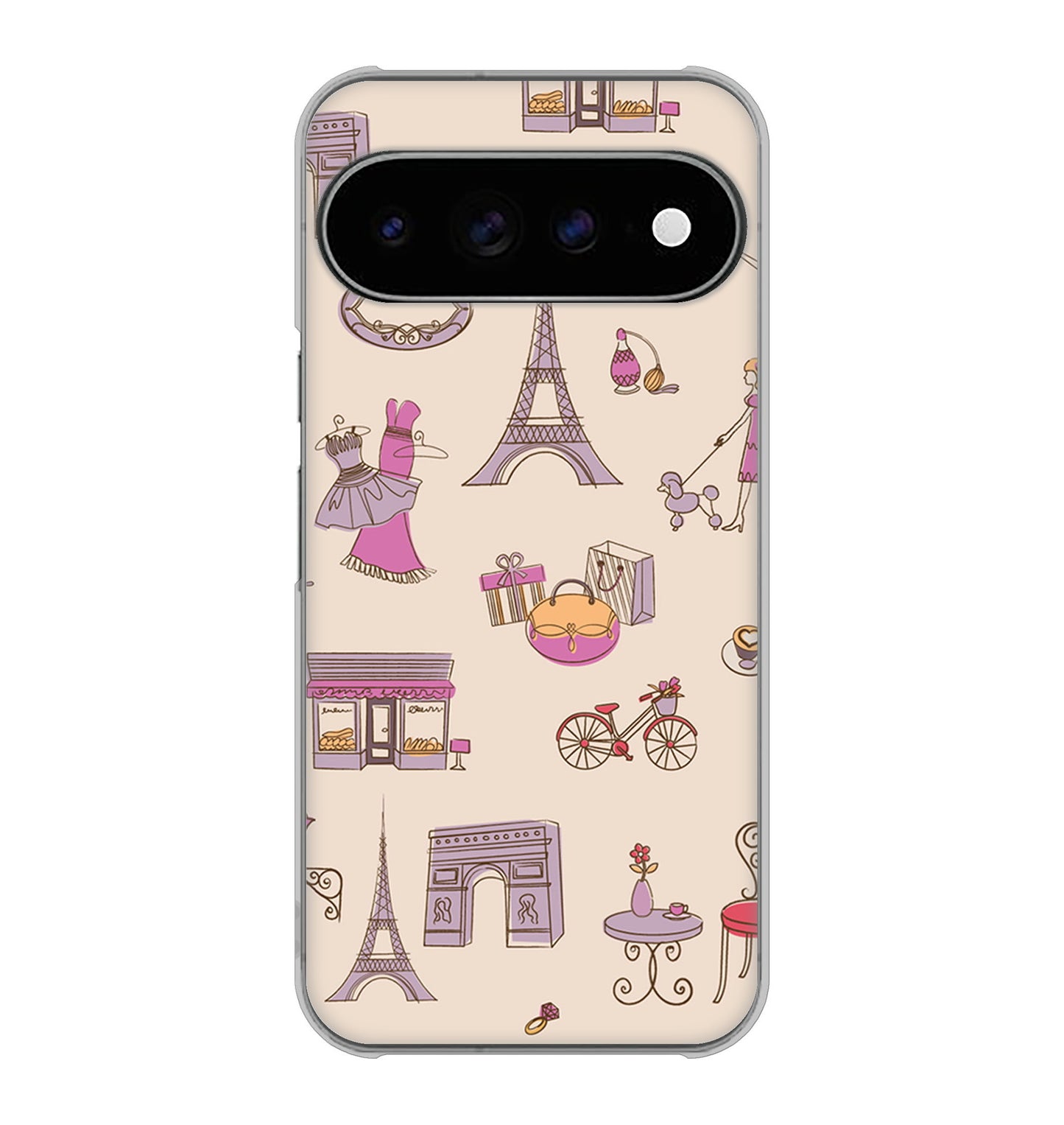 Google Pixel 11 Pro XL 高画質仕上げ 背面印刷 ハードケースLOVE フランス