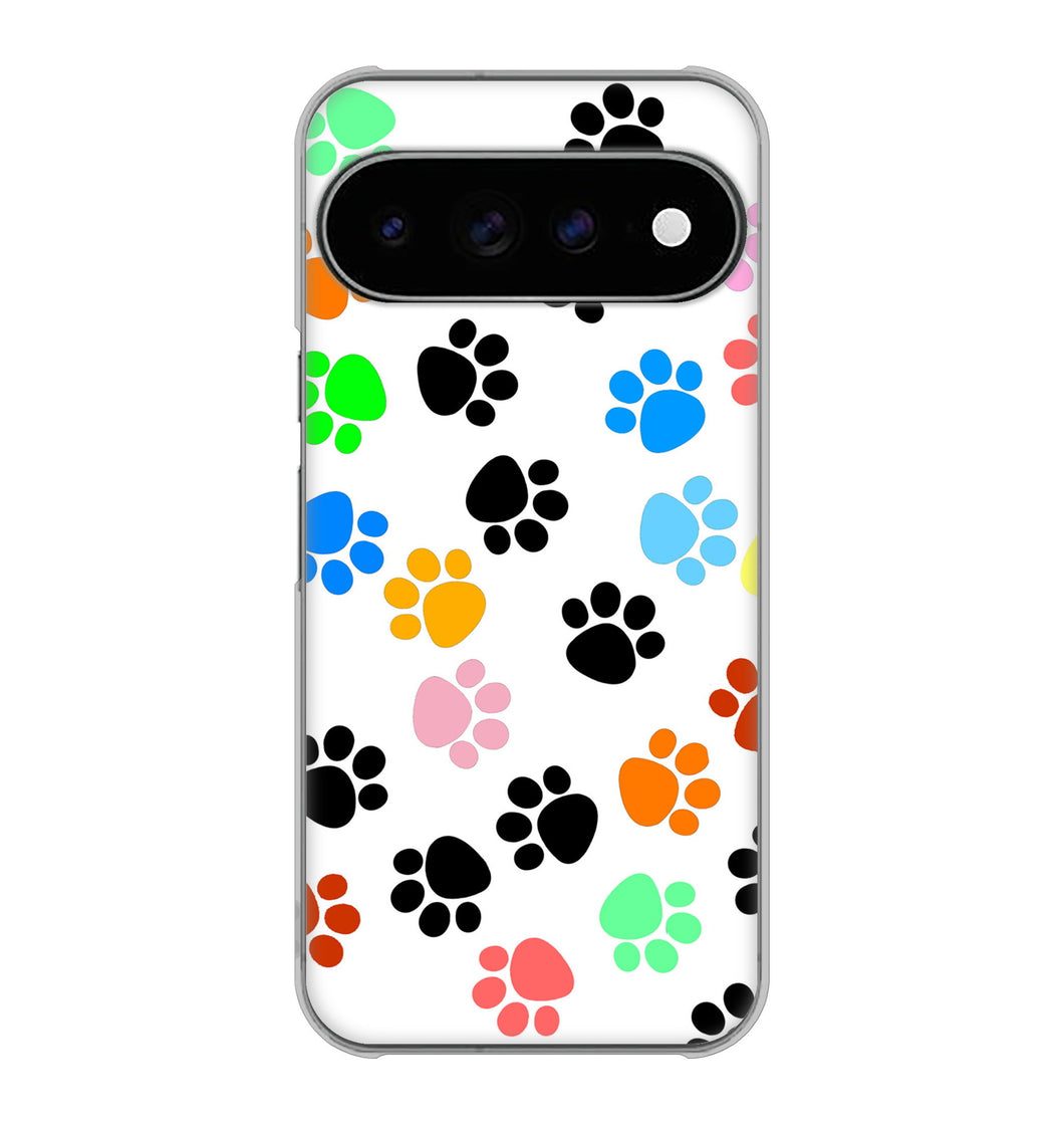 Google Pixel 11 Pro XL 高画質仕上げ 背面印刷 ハードケース 【1108 あしあとカラフル】