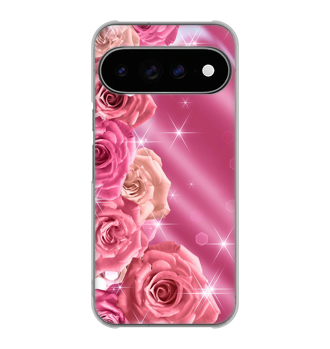 Google Pixel 11 Pro XL 高画質仕上げ 背面印刷 ハードケース 【1182 ピンクの薔薇に誘われて】