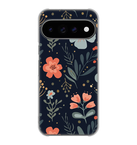 Google Pixel 11 Pro XL 北欧風花柄 ハードケース 背面印刷