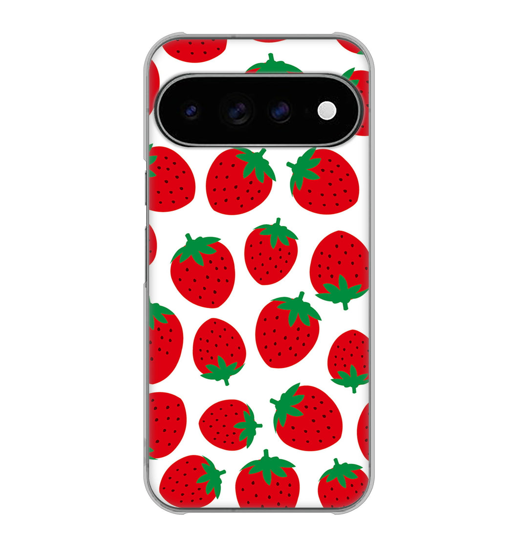 Google Pixel 11 Pro XL 高画質仕上げ 背面印刷 ハードケース小さいイチゴ模様