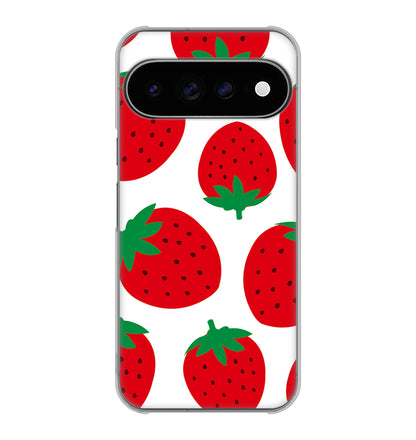 Google Pixel 11 Pro XL 高画質仕上げ 背面印刷 ハードケース大きいイチゴ模様