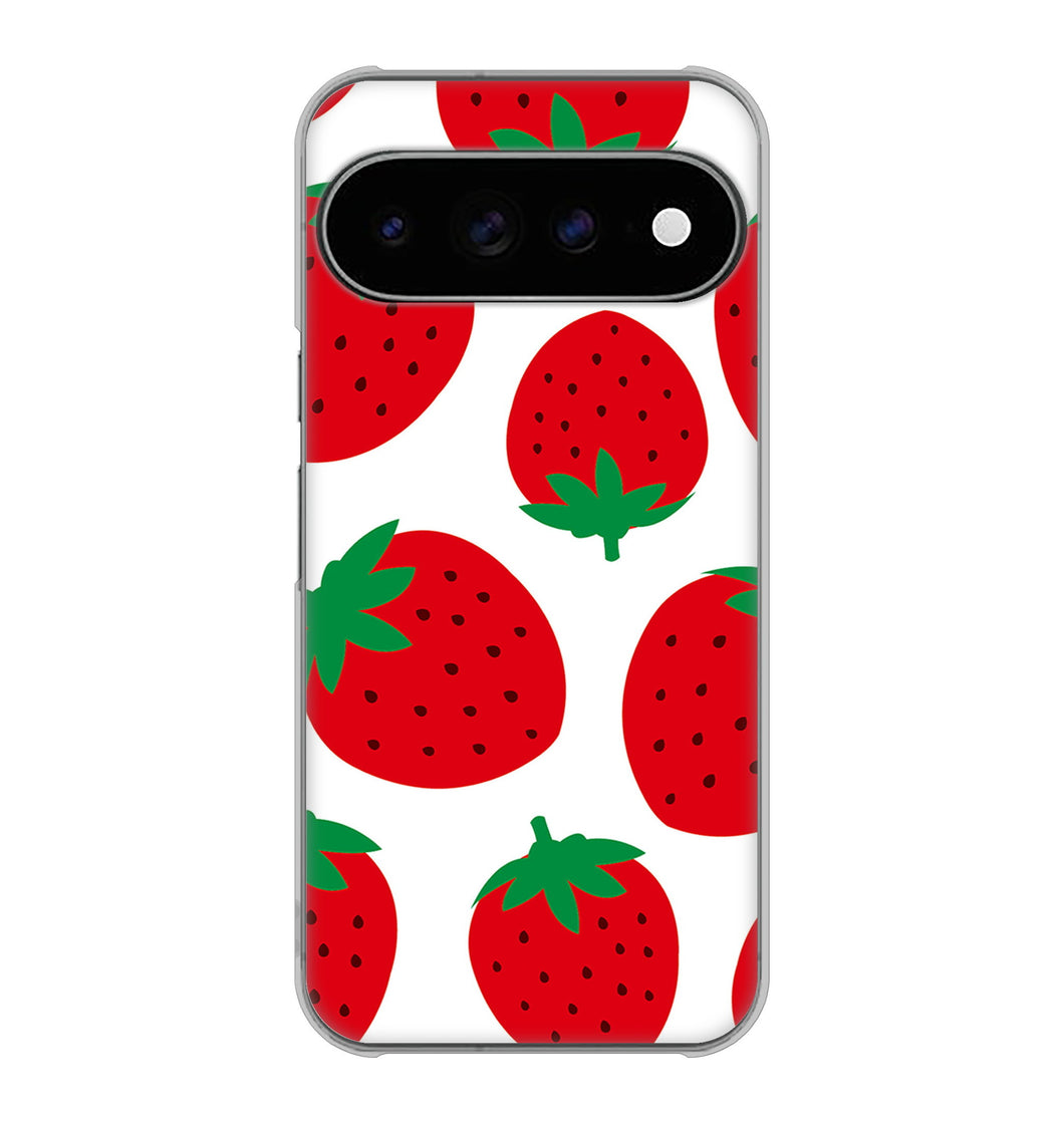 Google Pixel 11 Pro XL 高画質仕上げ 背面印刷 ハードケース大きいイチゴ模様