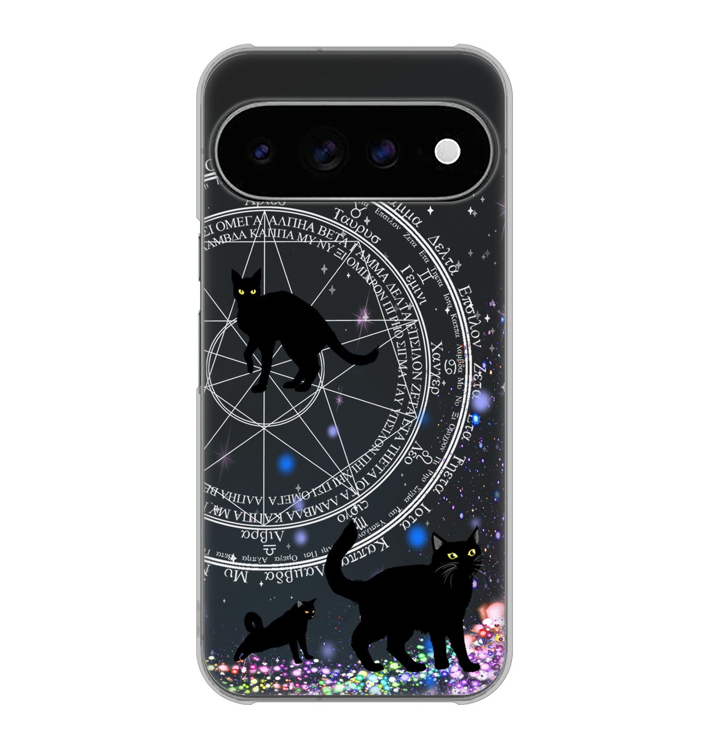 Google Pixel 11 Pro XL 高画質仕上げ 背面印刷 ハードケース魔法陣猫