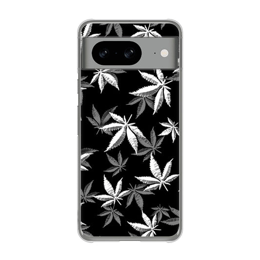 Google Pixel 8 高画質仕上げ 背面印刷 ハードケース 【064 モノトーン大麻ブラック】