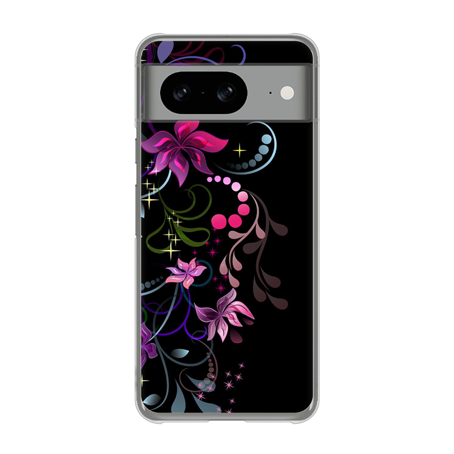 Google Pixel 8 263 闇に浮かぶ華 ハードケース 背面印刷