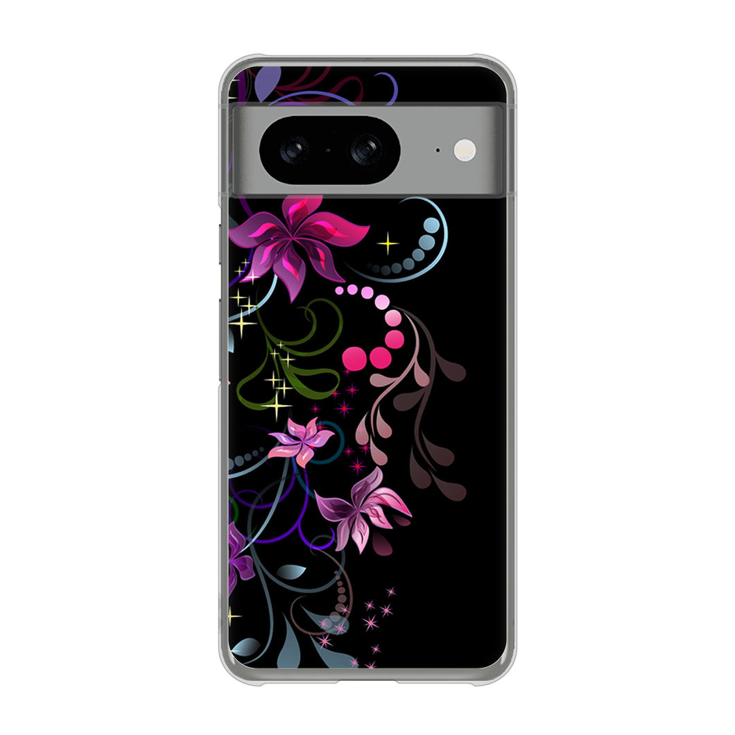 Google Pixel 8 263 闇に浮かぶ華 ハードケース 背面印刷