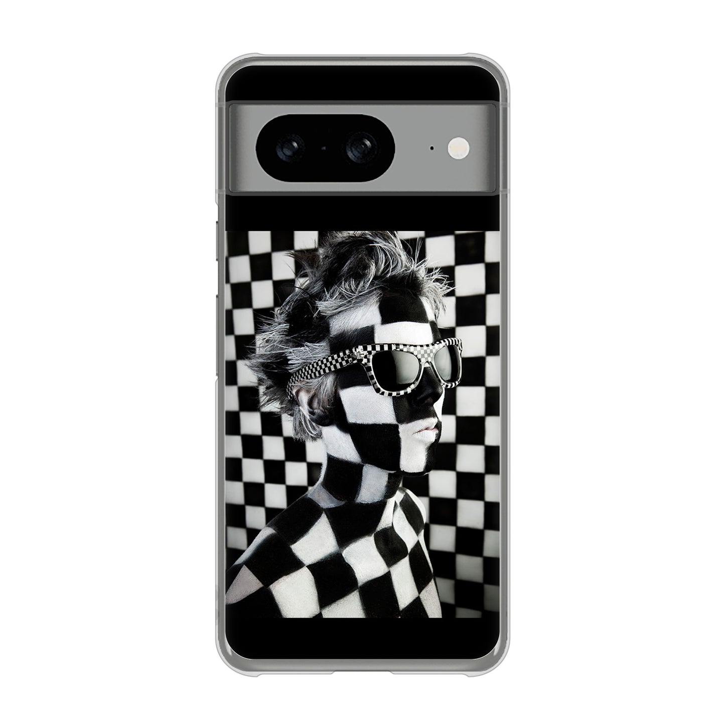 Google Pixel 8 357 bk&wh ハードケース 背面印刷