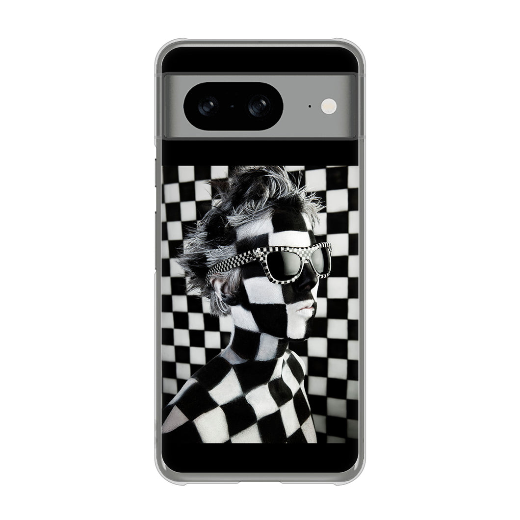 Google Pixel 8 357 bk&wh ハードケース 背面印刷