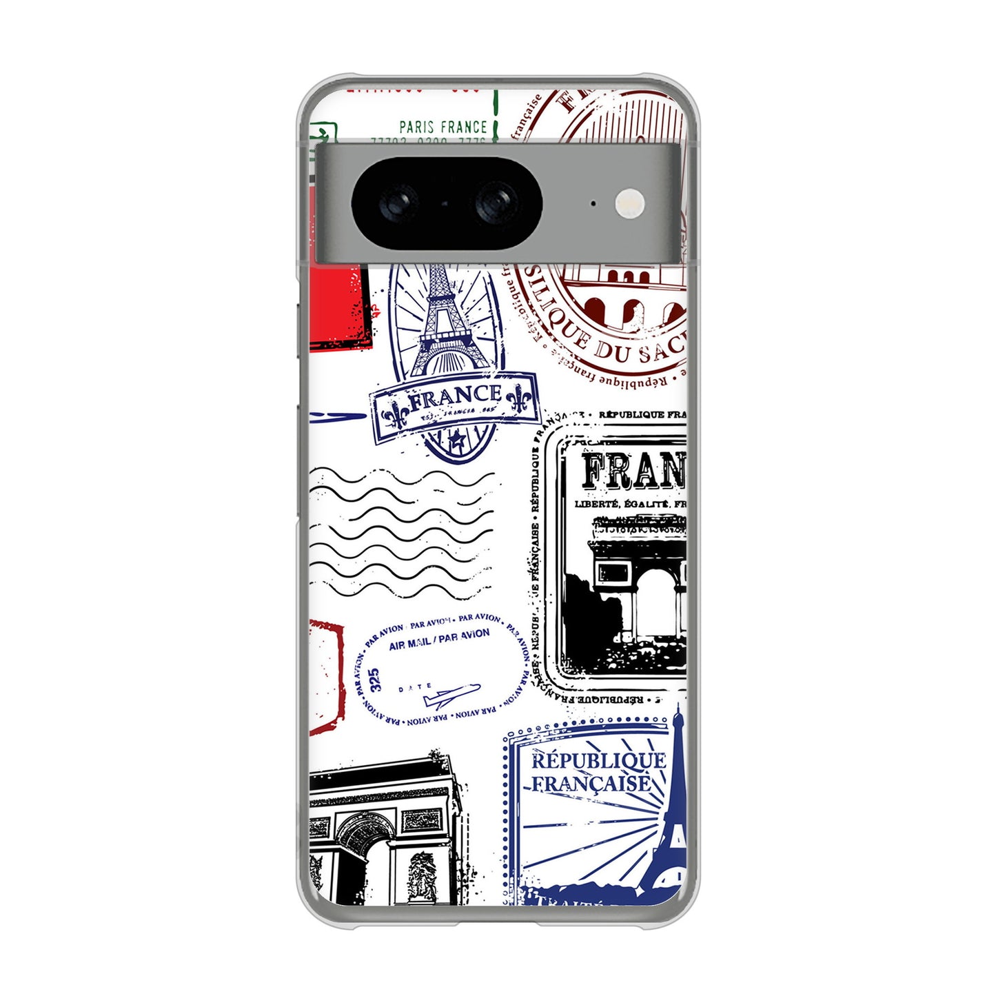 Google Pixel 8 高画質仕上げ 背面印刷 ハードケースLOVE フランス