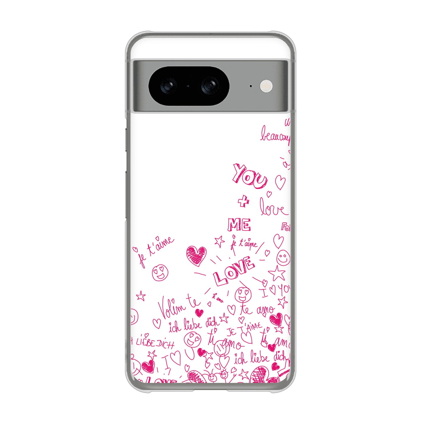 Google Pixel 8 高画質仕上げ 背面印刷 ハードケースプリティハート