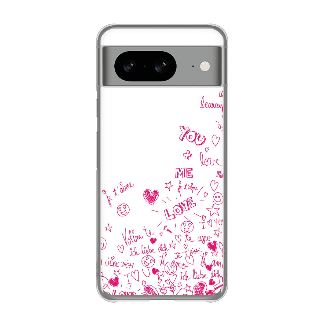 Google Pixel 8 高画質仕上げ 背面印刷 ハードケースプリティハート