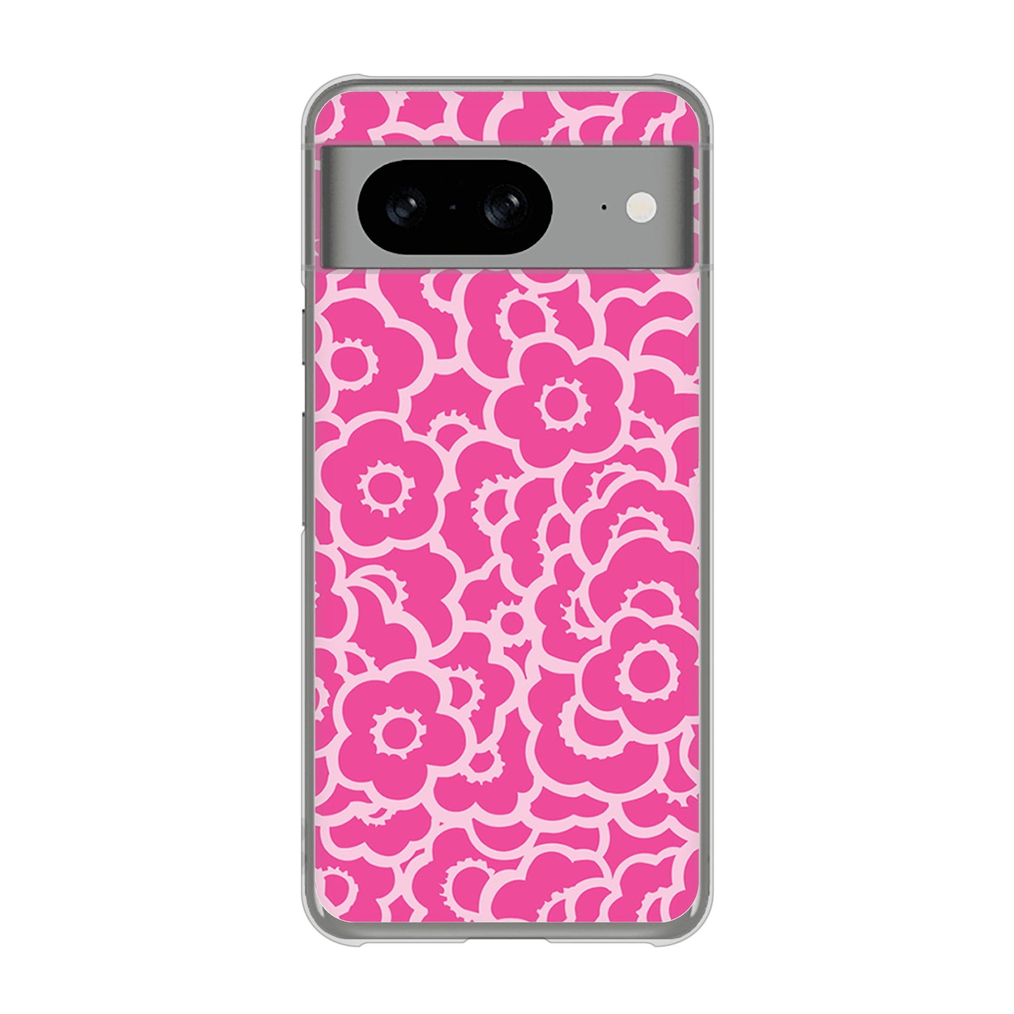 Google Pixel 8 716 ピンクフラワー ハードケース 背面印刷