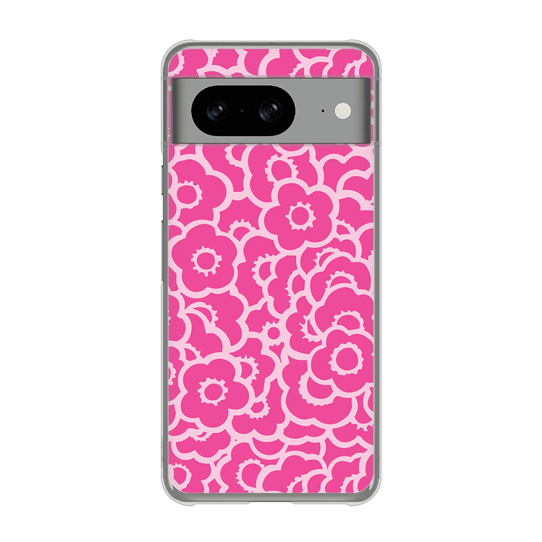 Google Pixel 8 716 ピンクフラワー ハードケース 背面印刷