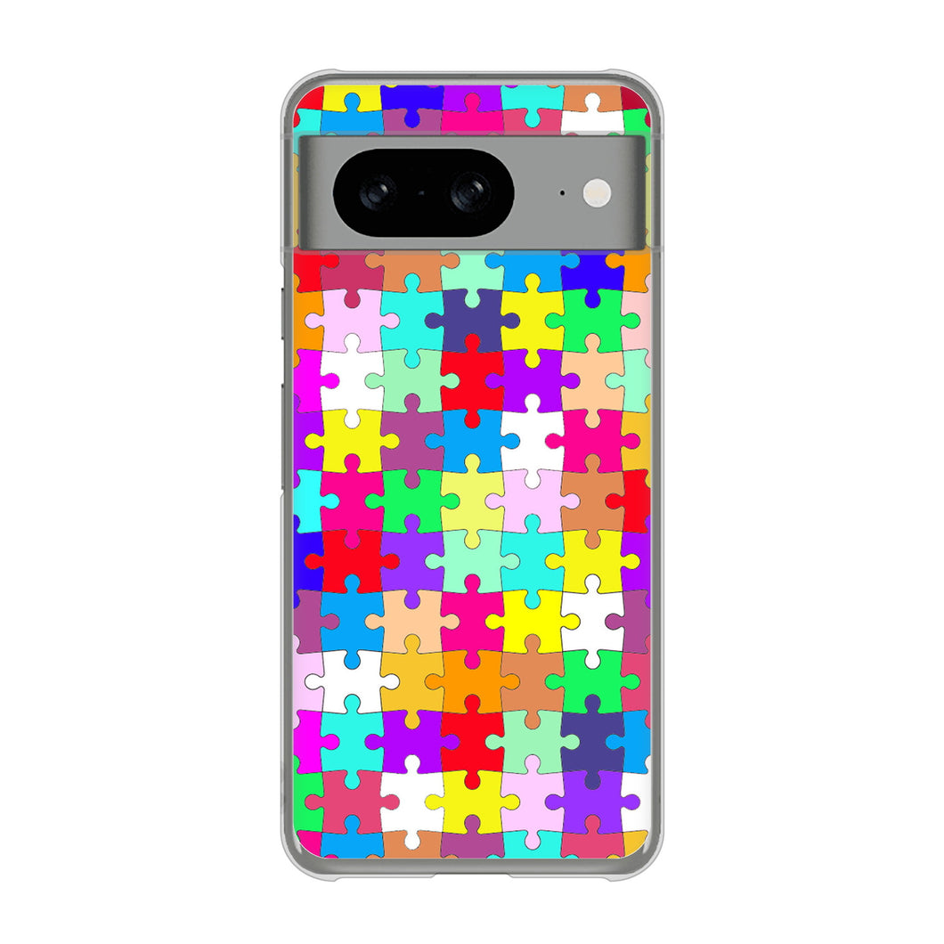 Google Pixel 8 727 カラフルパズル ハードケース 背面印刷