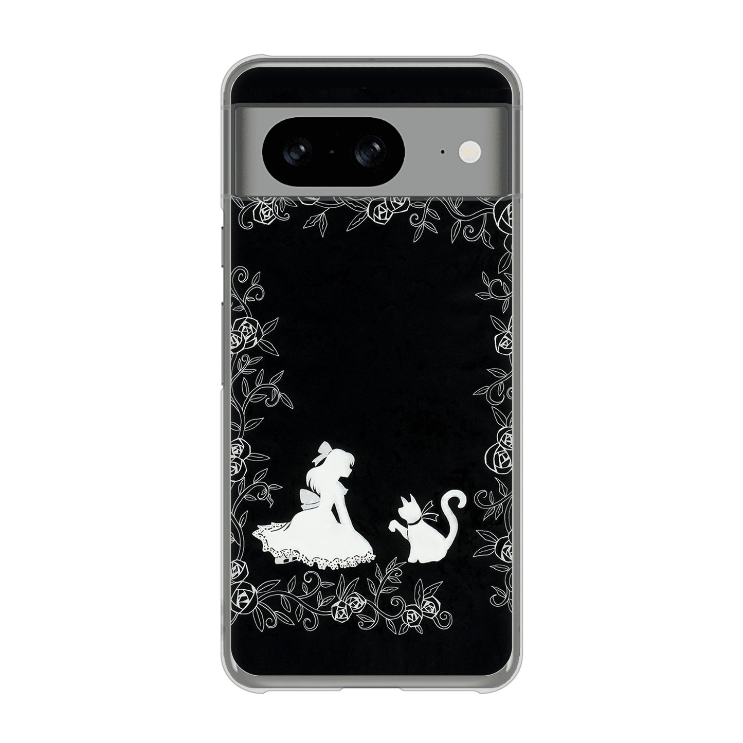 Google Pixel 8 高画質仕上げ 背面印刷 ハードケースお姫様とネコ