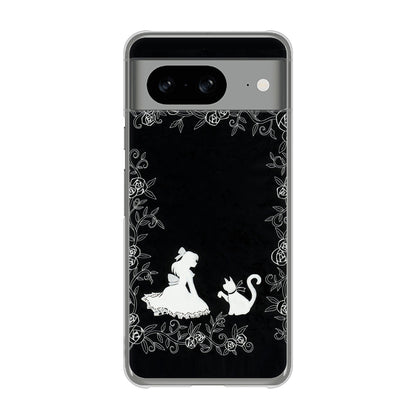 Google Pixel 8 高画質仕上げ 背面印刷 ハードケースお姫様とネコ
