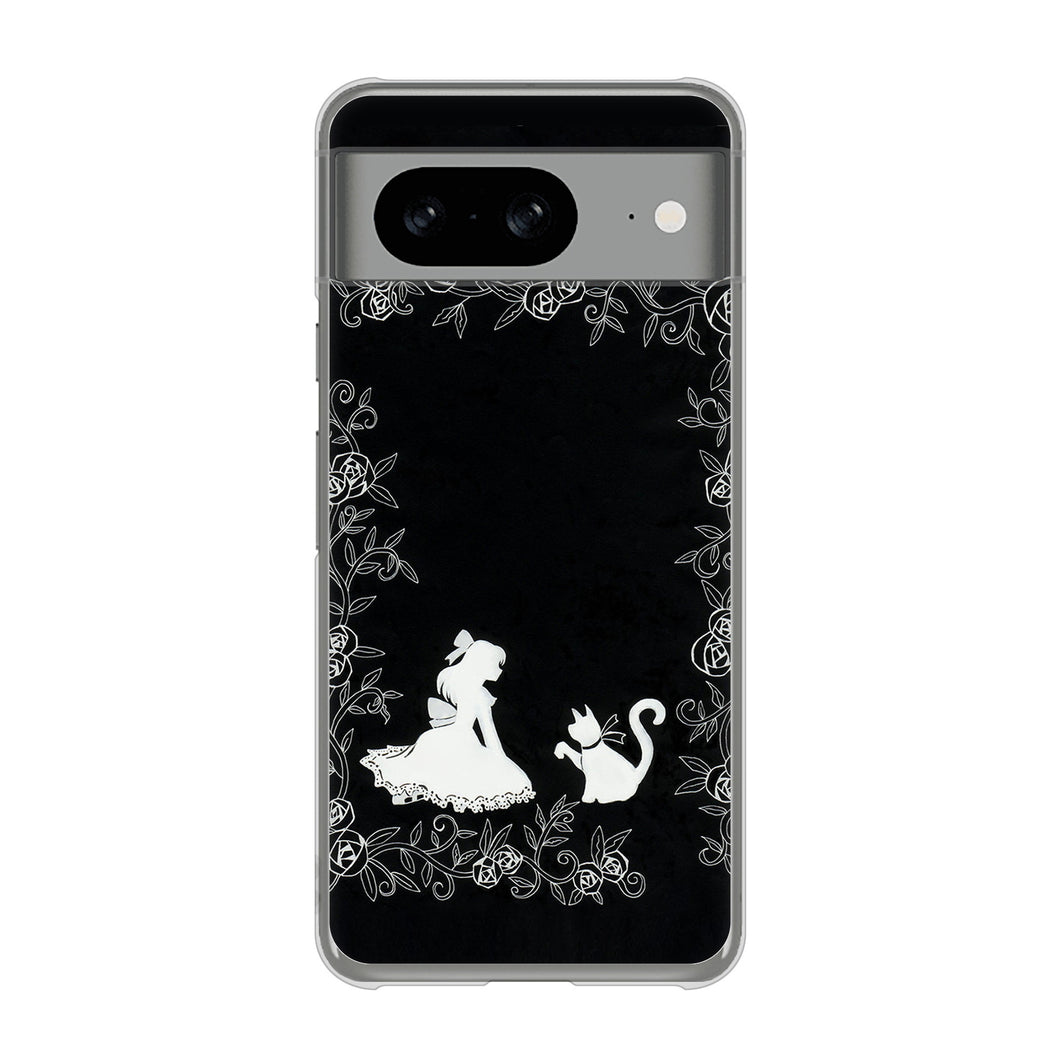 Google Pixel 8 高画質仕上げ 背面印刷 ハードケースお姫様とネコ