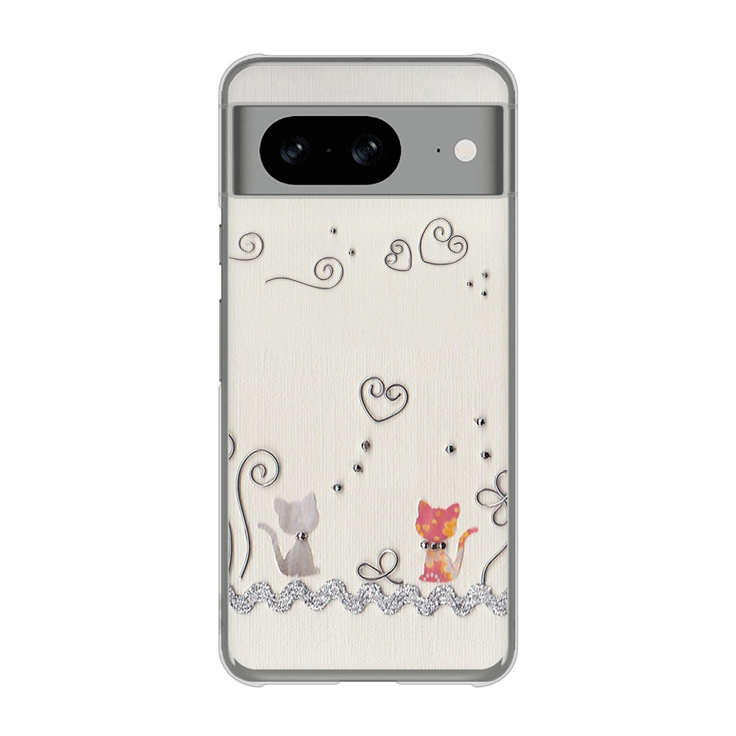 Google Pixel 8 高画質仕上げ 背面印刷 ハードケースクラフト写真ネコ