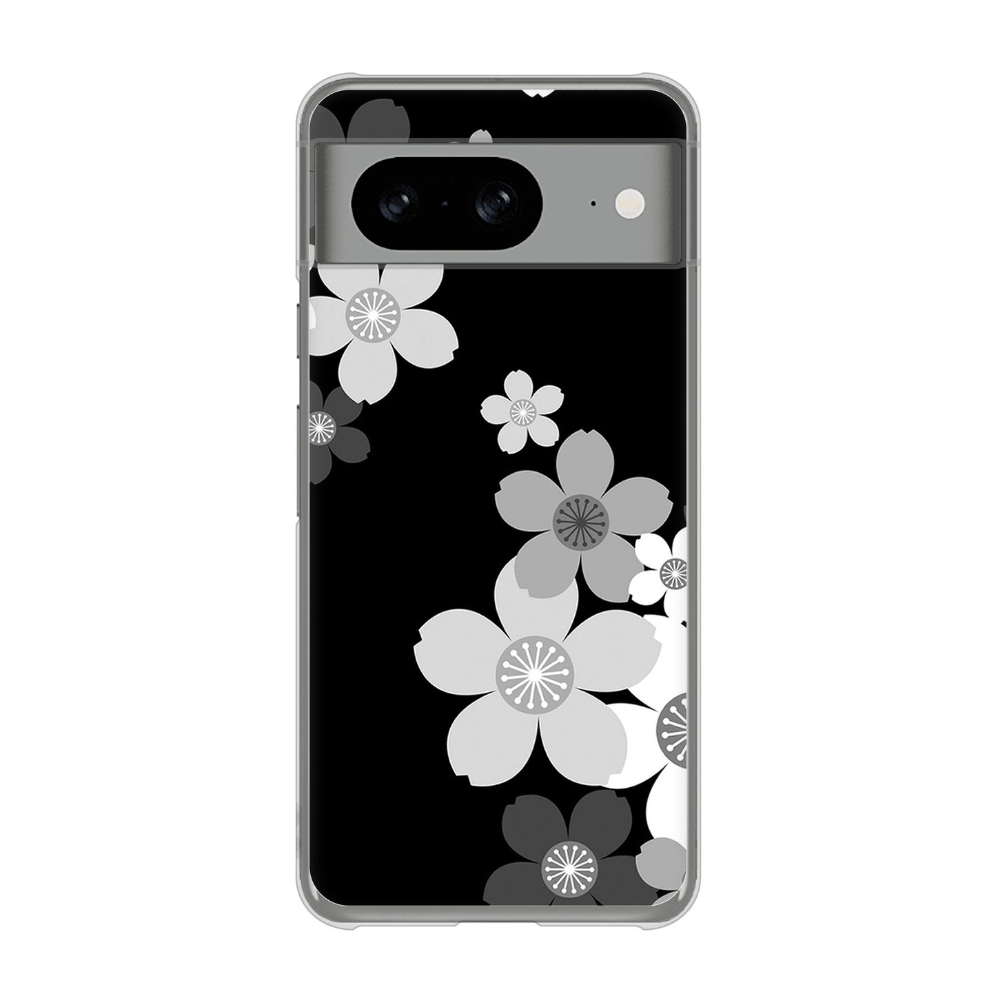 Google Pixel 8 高画質仕上げ 背面印刷 ハードケース 【1334 桜のフレーム】