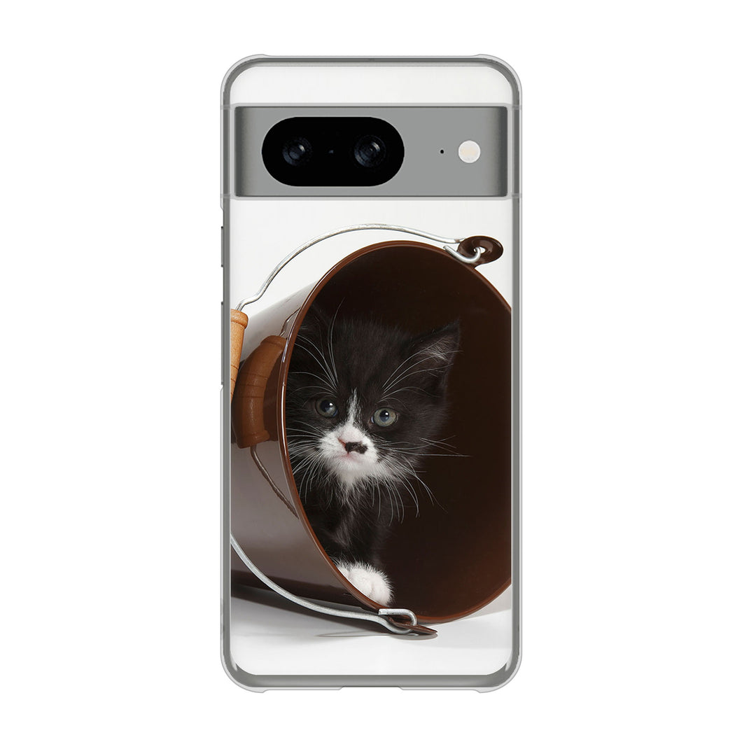 Google Pixel 8 VA800 ネコとバケツ ハードケース 背面印刷