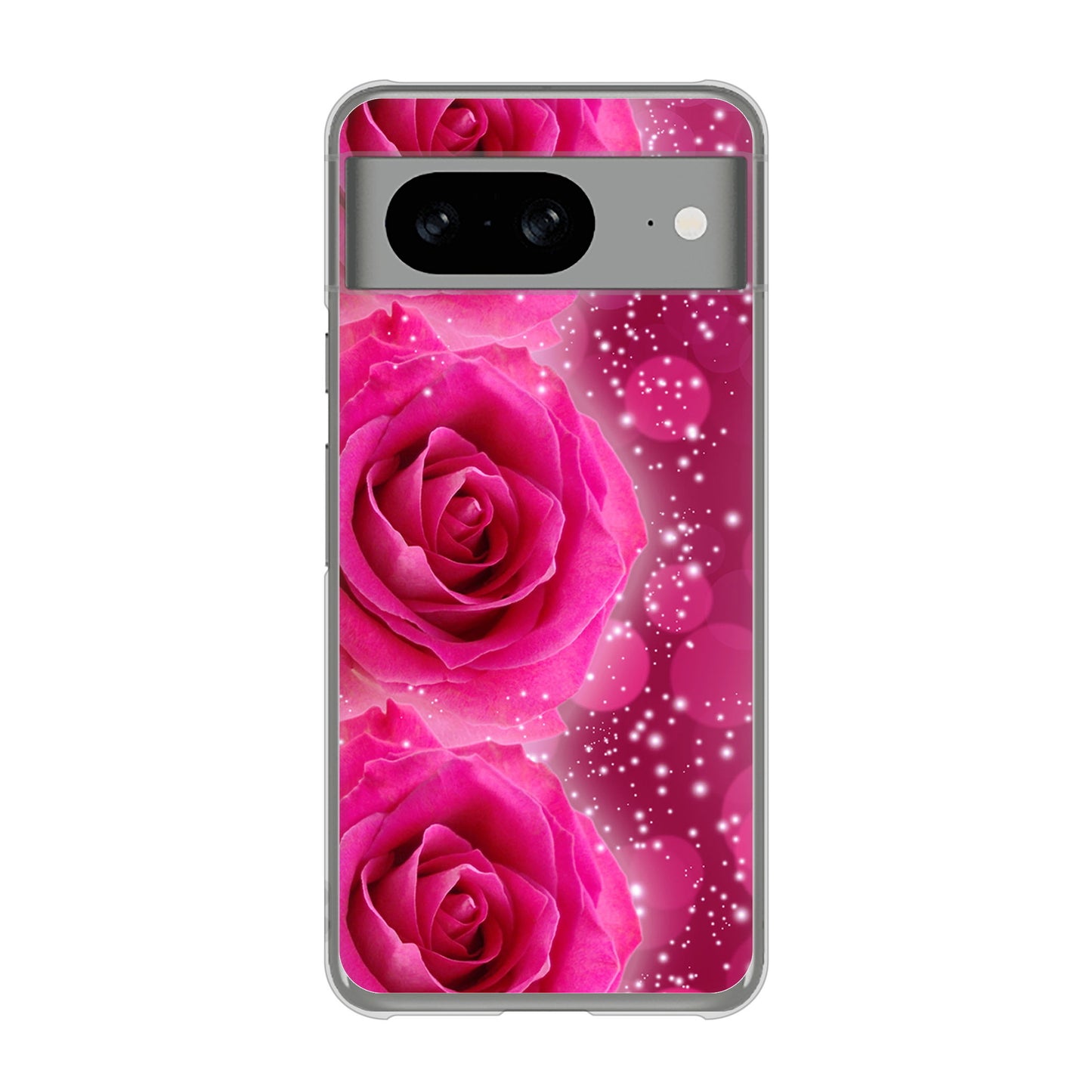 Google Pixel 8 VA815 3連のバラ ハードケース 背面印刷