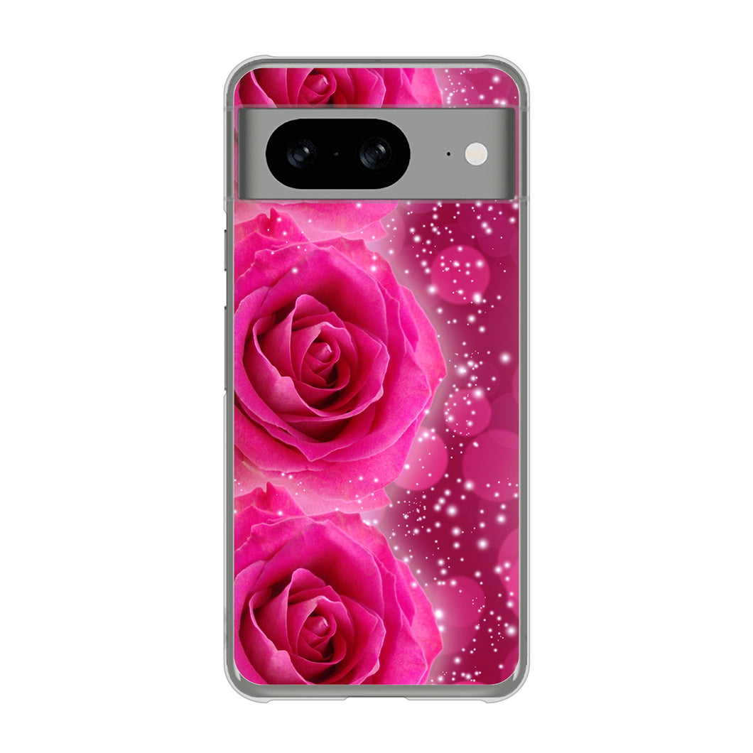 Google Pixel 8 VA815 3連のバラ ハードケース 背面印刷
