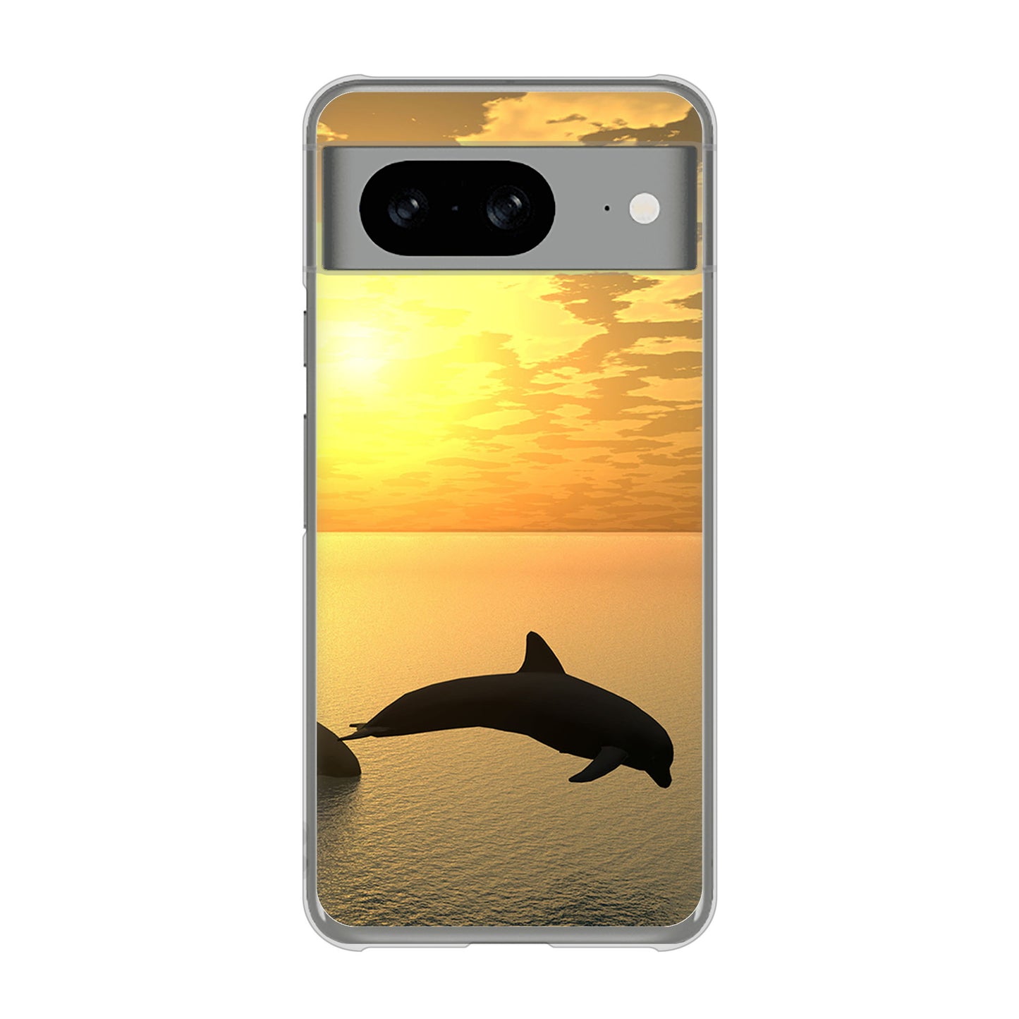 Google Pixel 8 VA845 夕暮れのドルフィン ハードケース 背面印刷