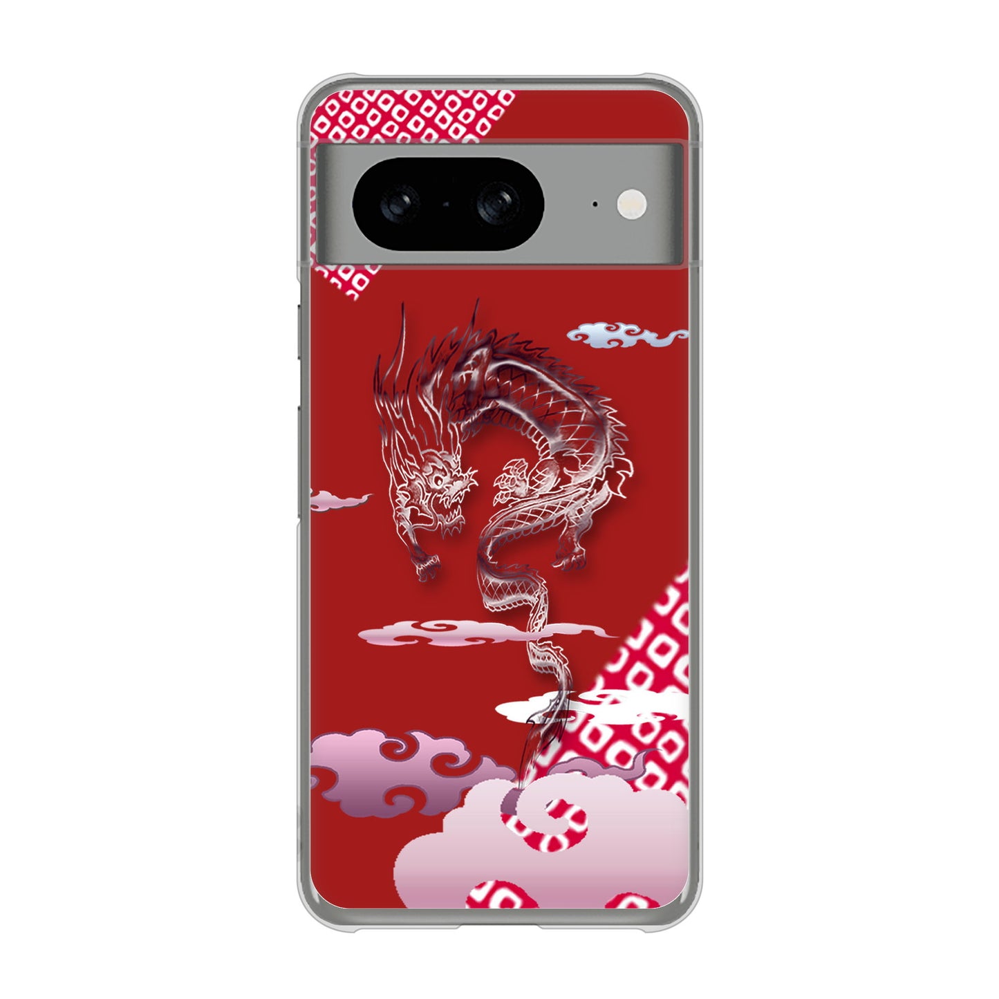 Google Pixel 8 高画質仕上げ 背面印刷 ハードケース雲竜
