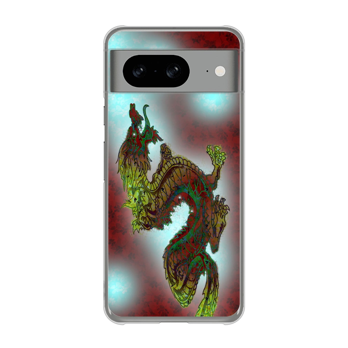 Google Pixel 8 高画質仕上げ 背面印刷 ハードケース赤竜