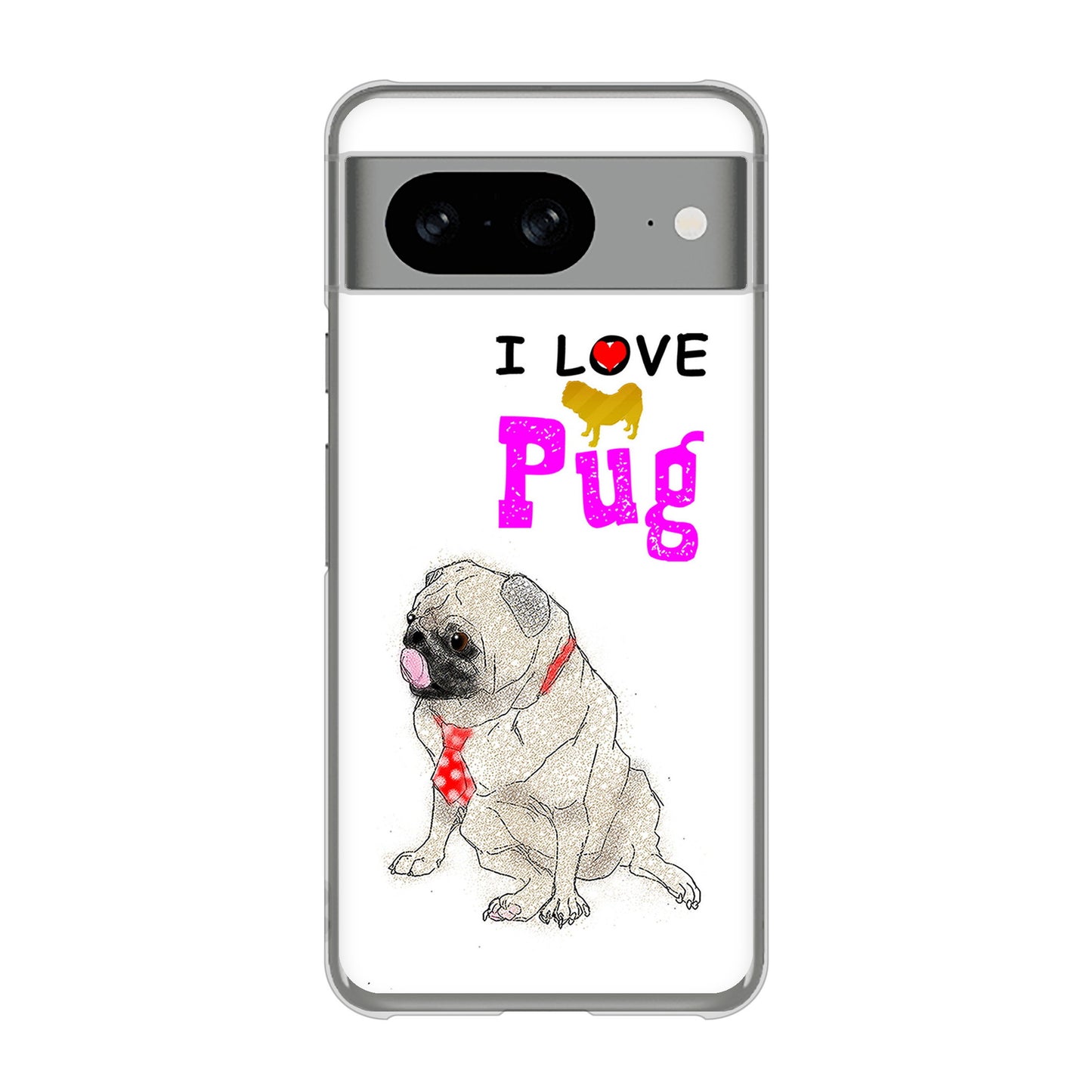 Google Pixel 8 高画質仕上げ 背面印刷 ハードケースパグ