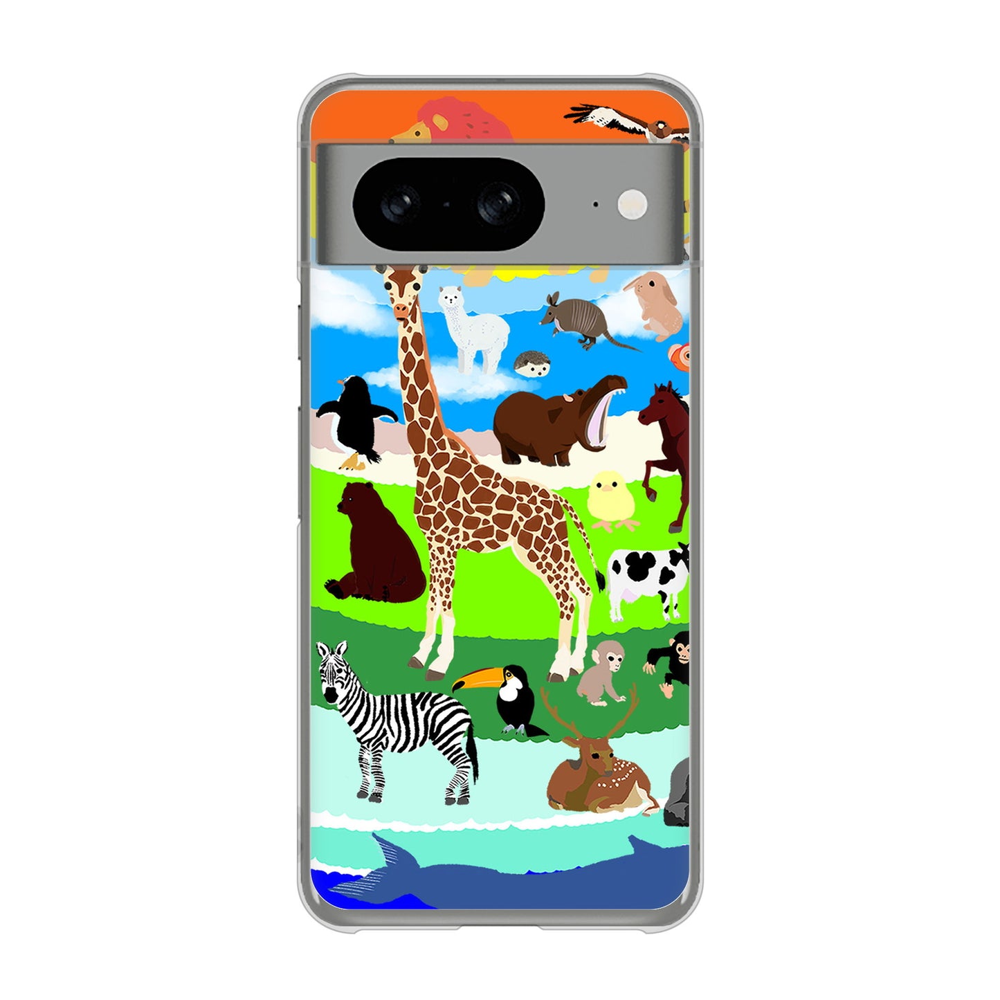 Google Pixel 8 YJ201 アニマルプラネット ハードケース 背面印刷