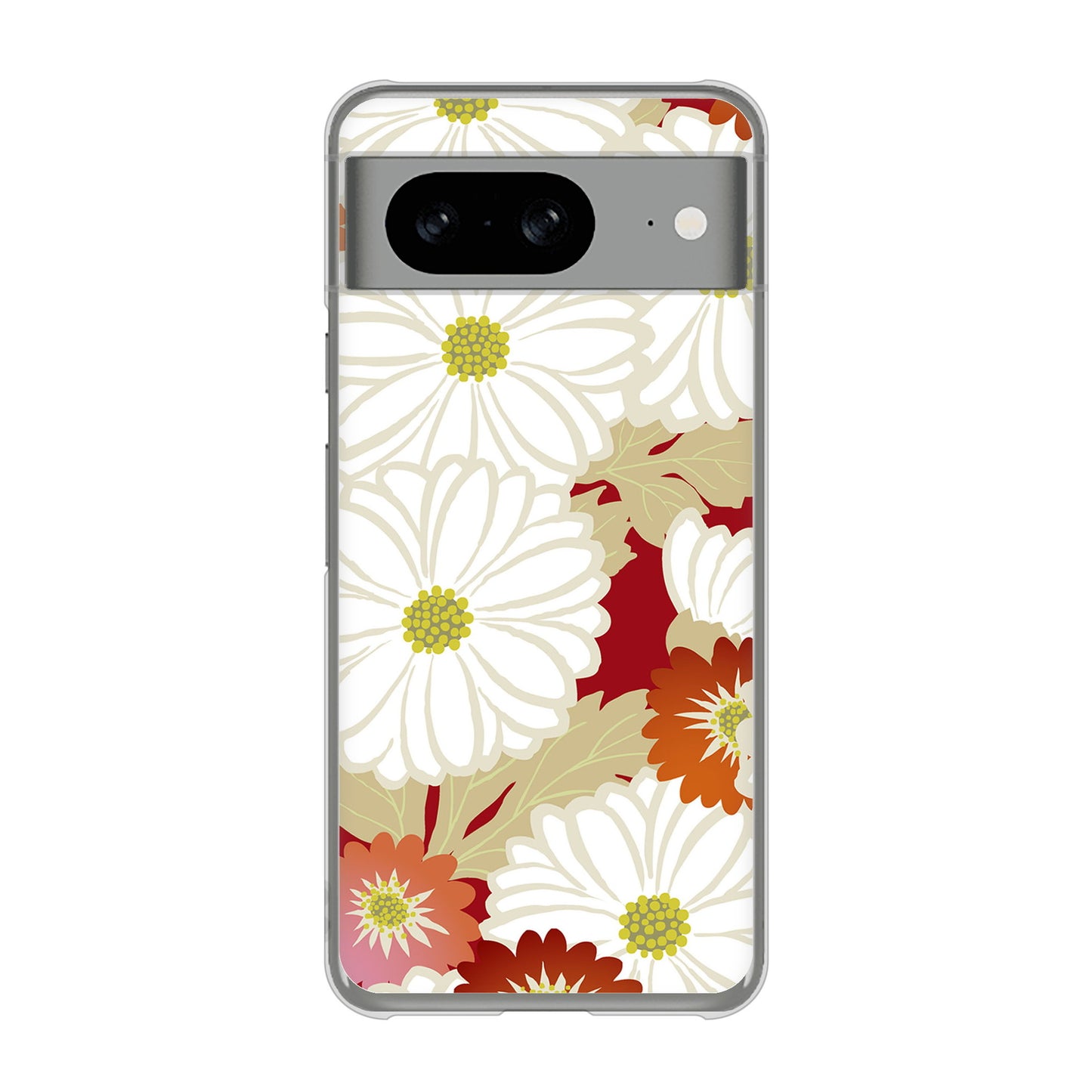 Google Pixel 8 高画質仕上げ 背面印刷 ハードケース和花柄