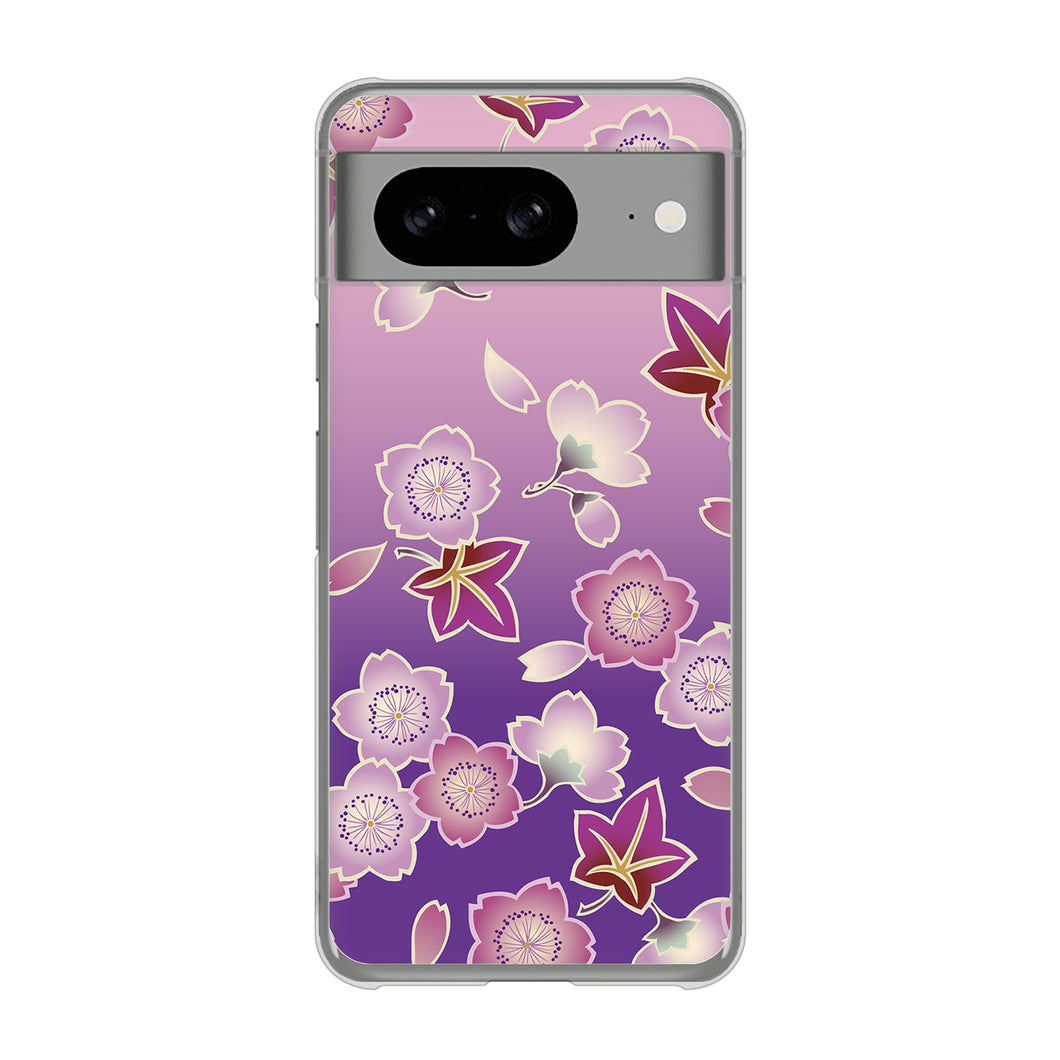 Google Pixel 8 高画質仕上げ 背面印刷 ハードケース和花柄