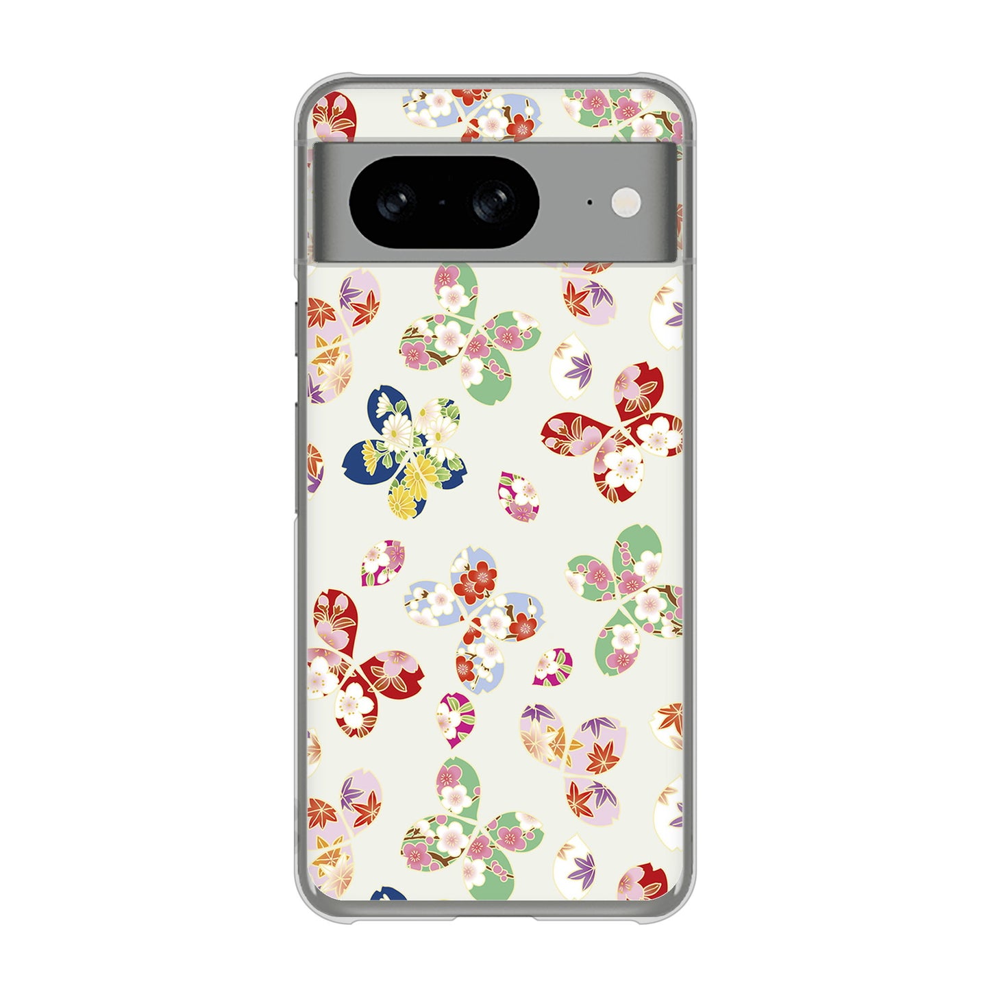 Google Pixel 8 高画質仕上げ 背面印刷 ハードケース和花柄